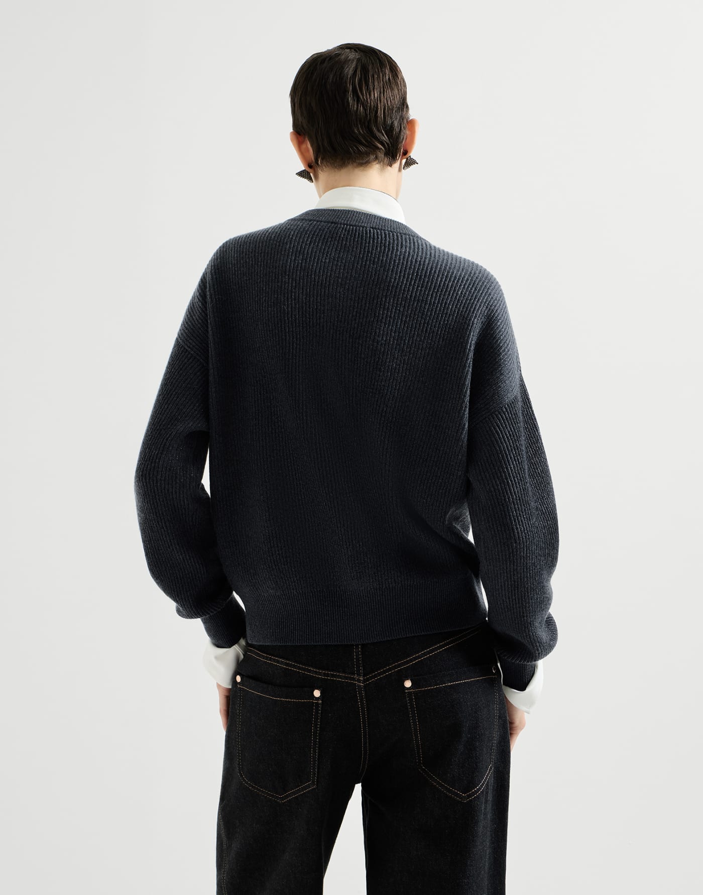 Sparkling cashmere cardigan Blue Woman - Brunello Cucinelli