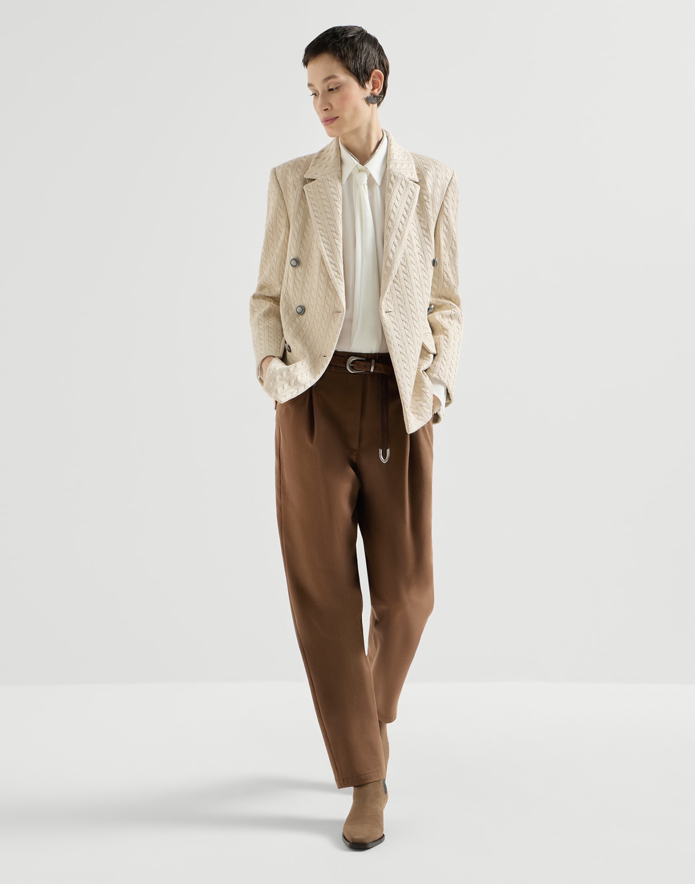 Baggy pull-on trousers Cigar Woman - Brunello Cucinelli
