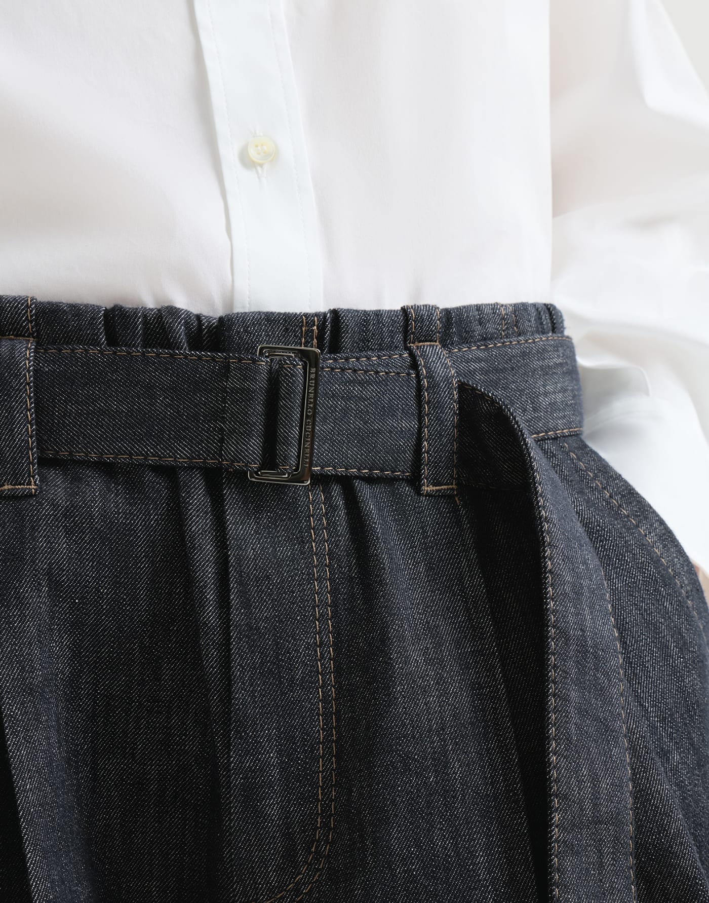 Sartorial Loose trousers Dark Denim Woman - Brunello Cucinelli