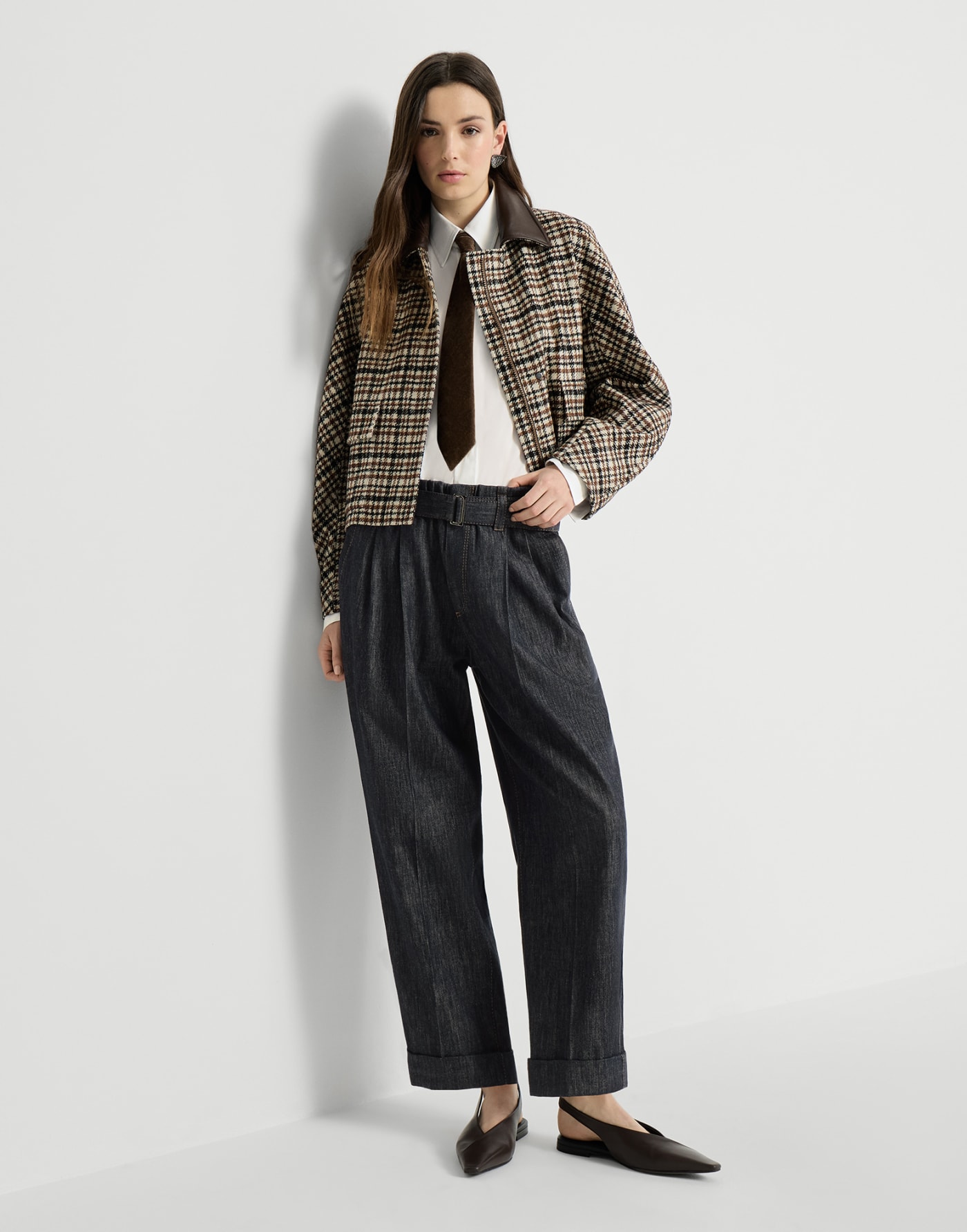 Sartorial Loose trousers Dark Denim Woman - Brunello Cucinelli