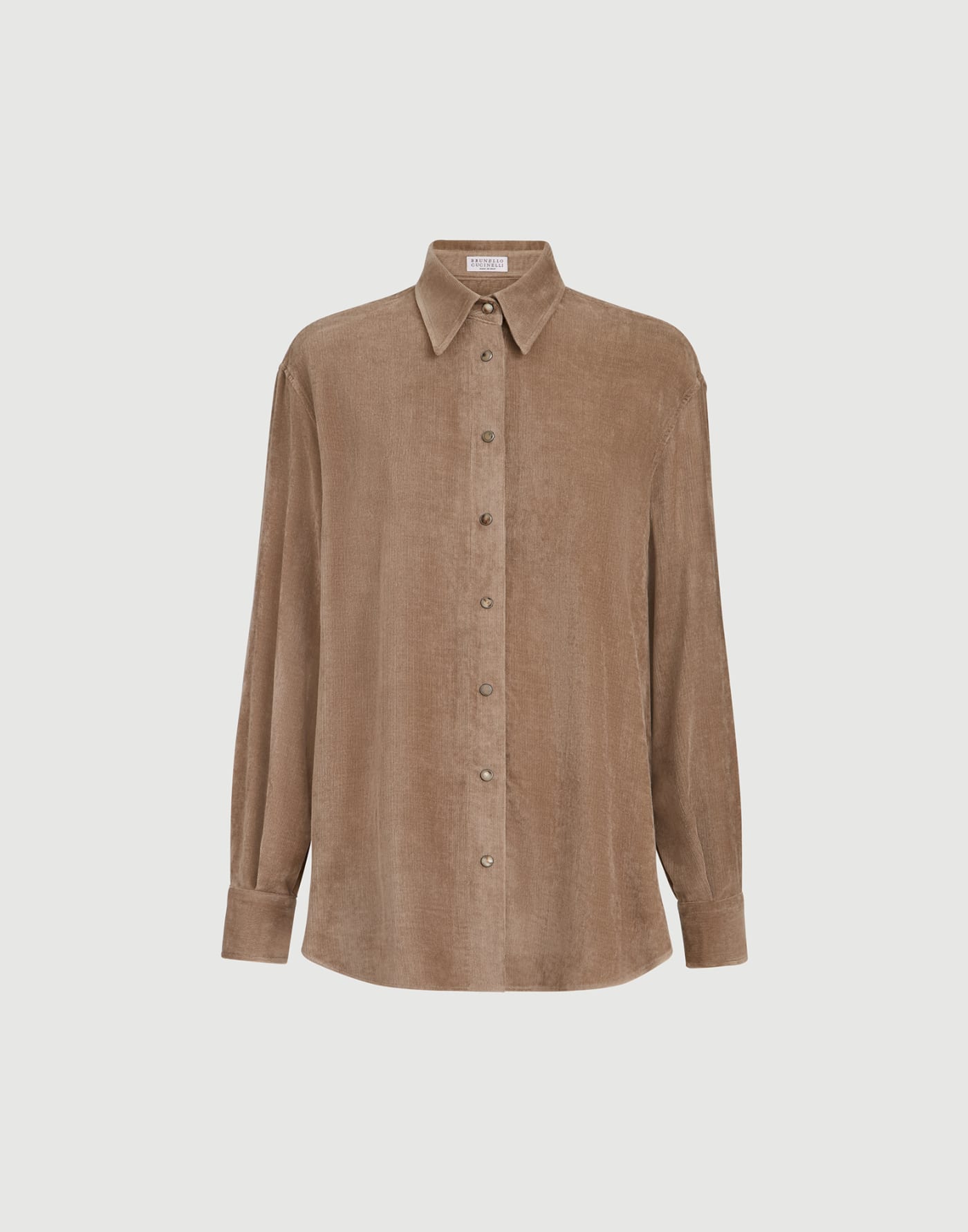 Fluid corduroy shirt Cappuccino Woman - Brunello Cucinelli