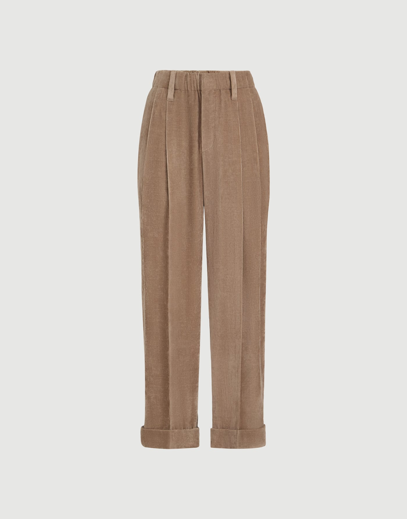 Fluid corduroy trousers Cappuccino Woman - Brunello Cucinelli