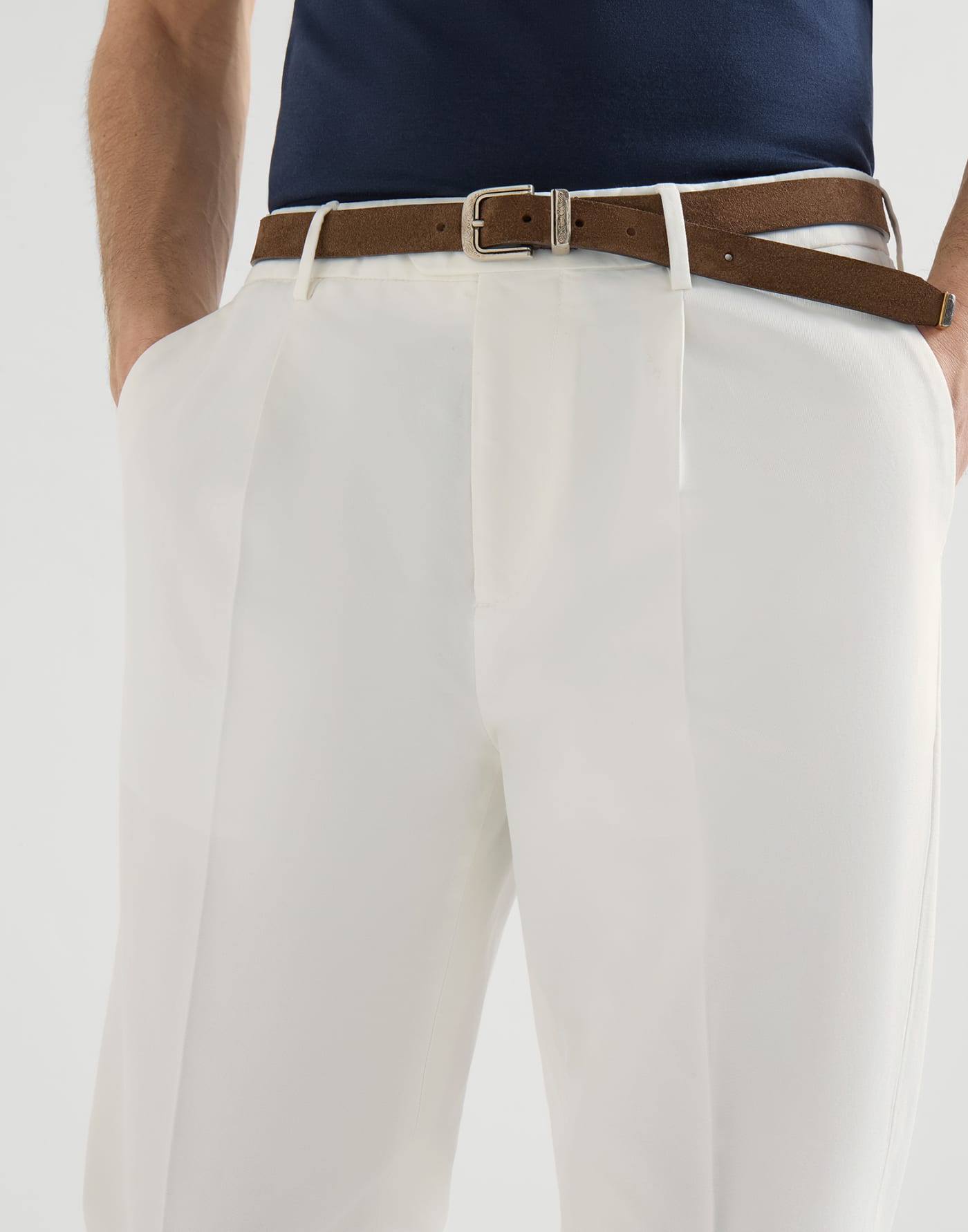 Gabardine garment dyed trousers White Man - Brunello Cucinelli