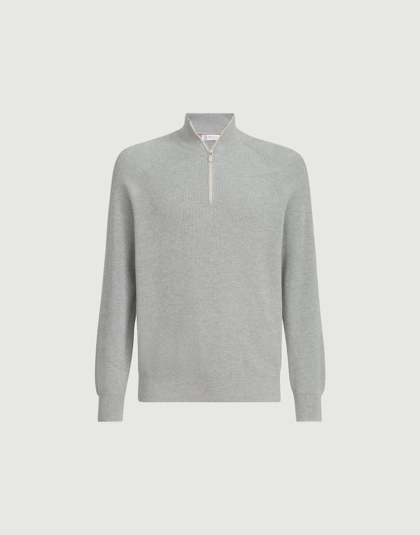 English Rib knit sweater Light Grey Man - Brunello Cucinelli