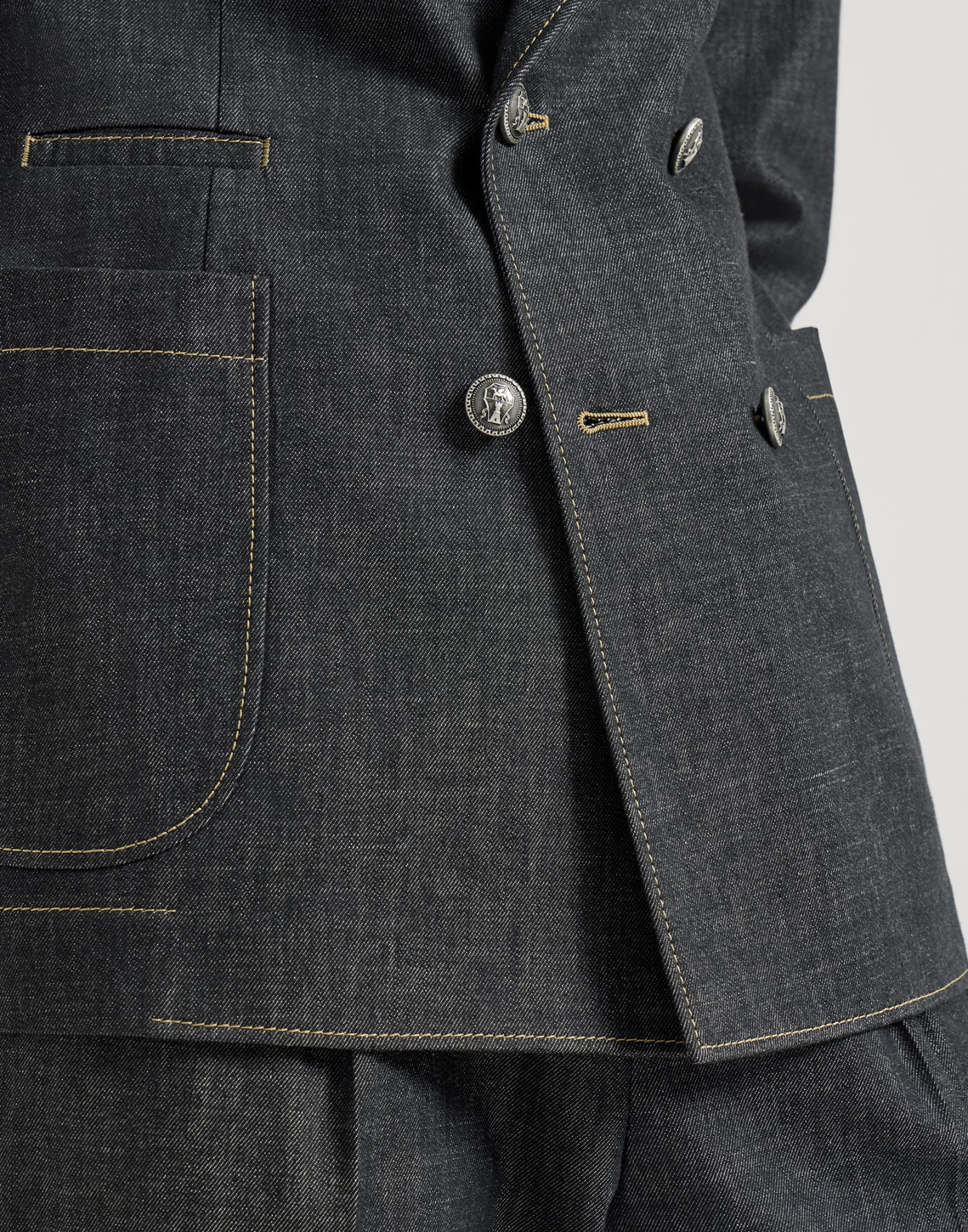 Lightweight denim Tailor suit Dark Grey Man - Brunello Cucinelli