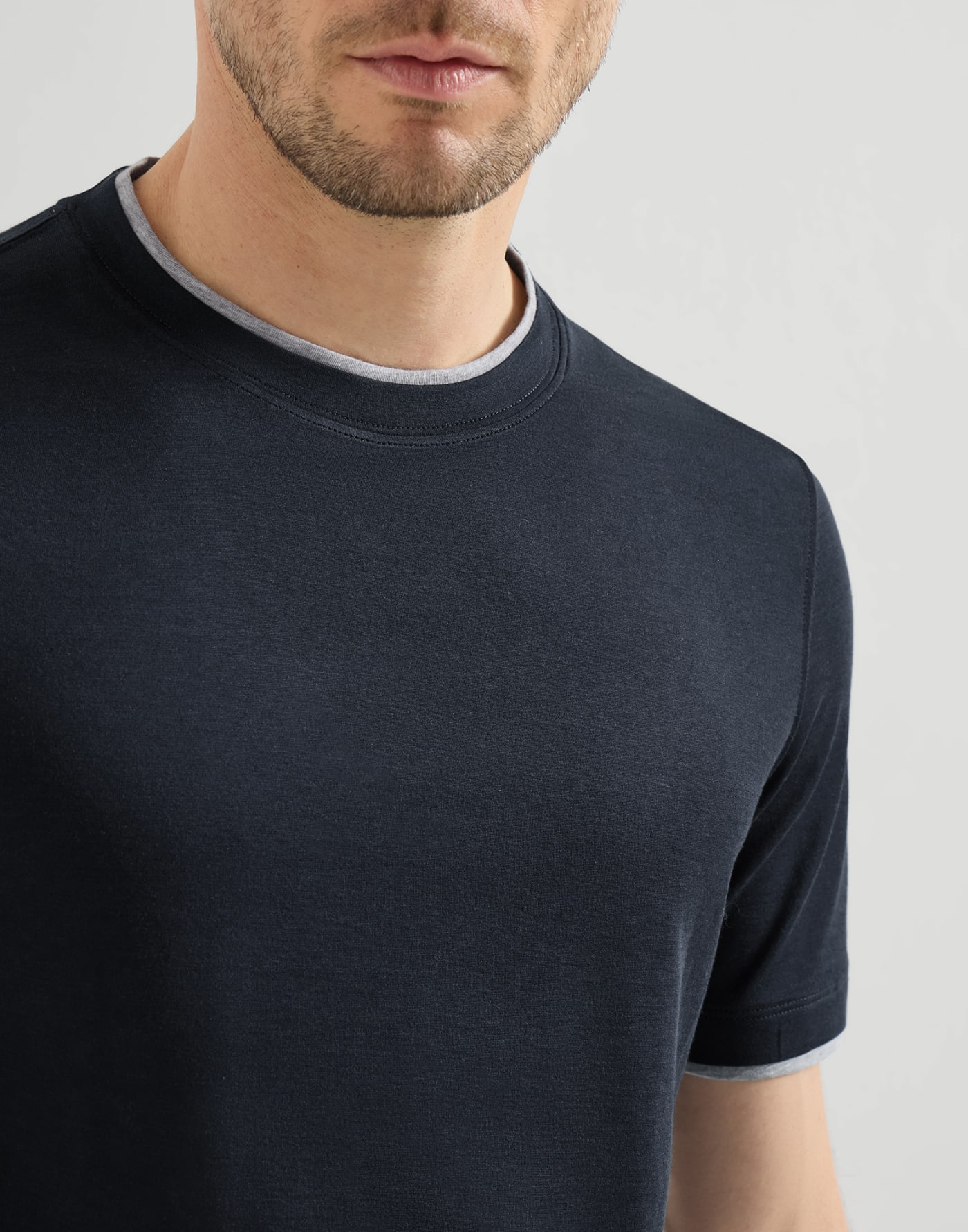 Lightweight jersey T-shirt Cobalt Man - Brunello Cucinelli
