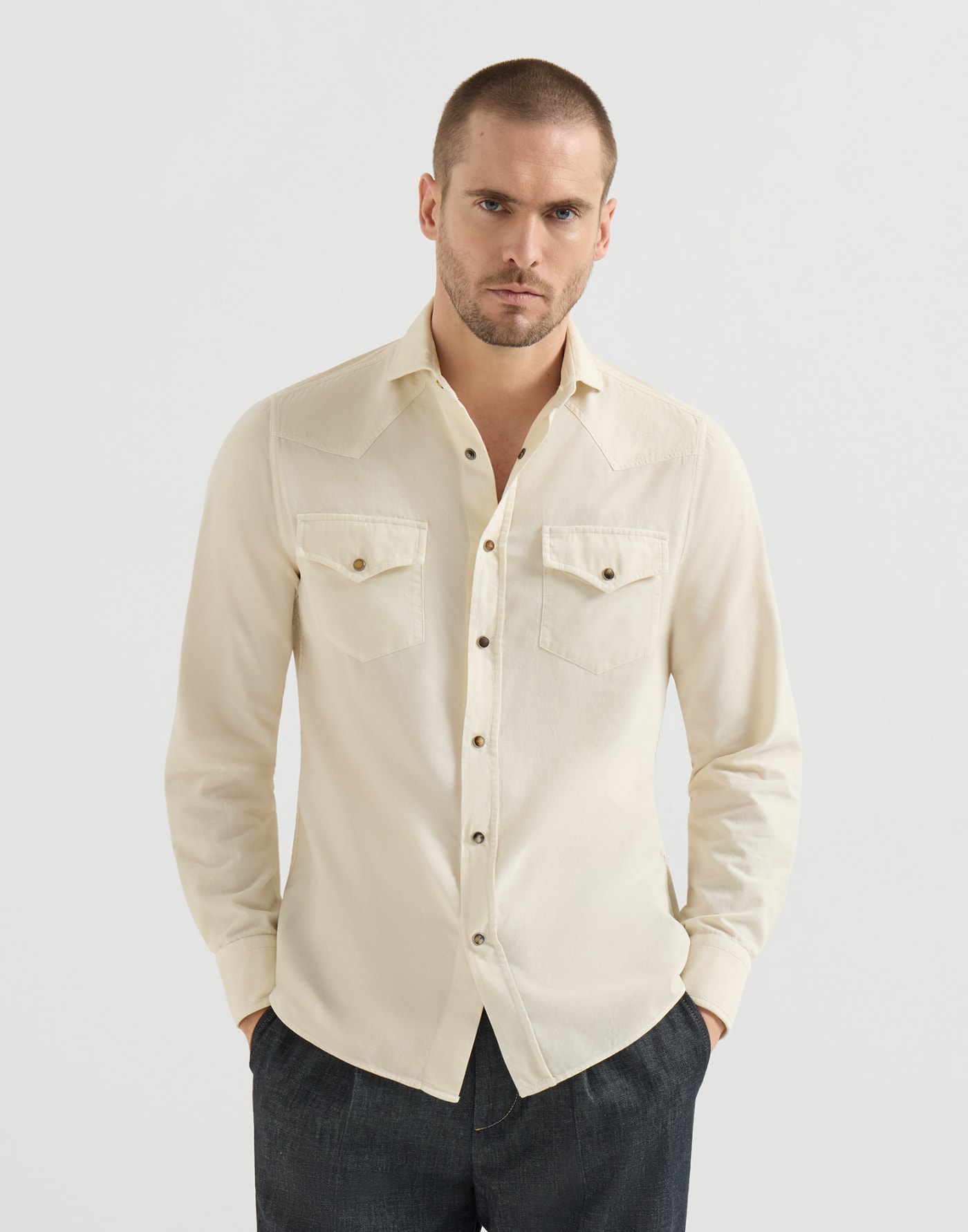 Corduroy shirt Panama Man - Brunello Cucinelli