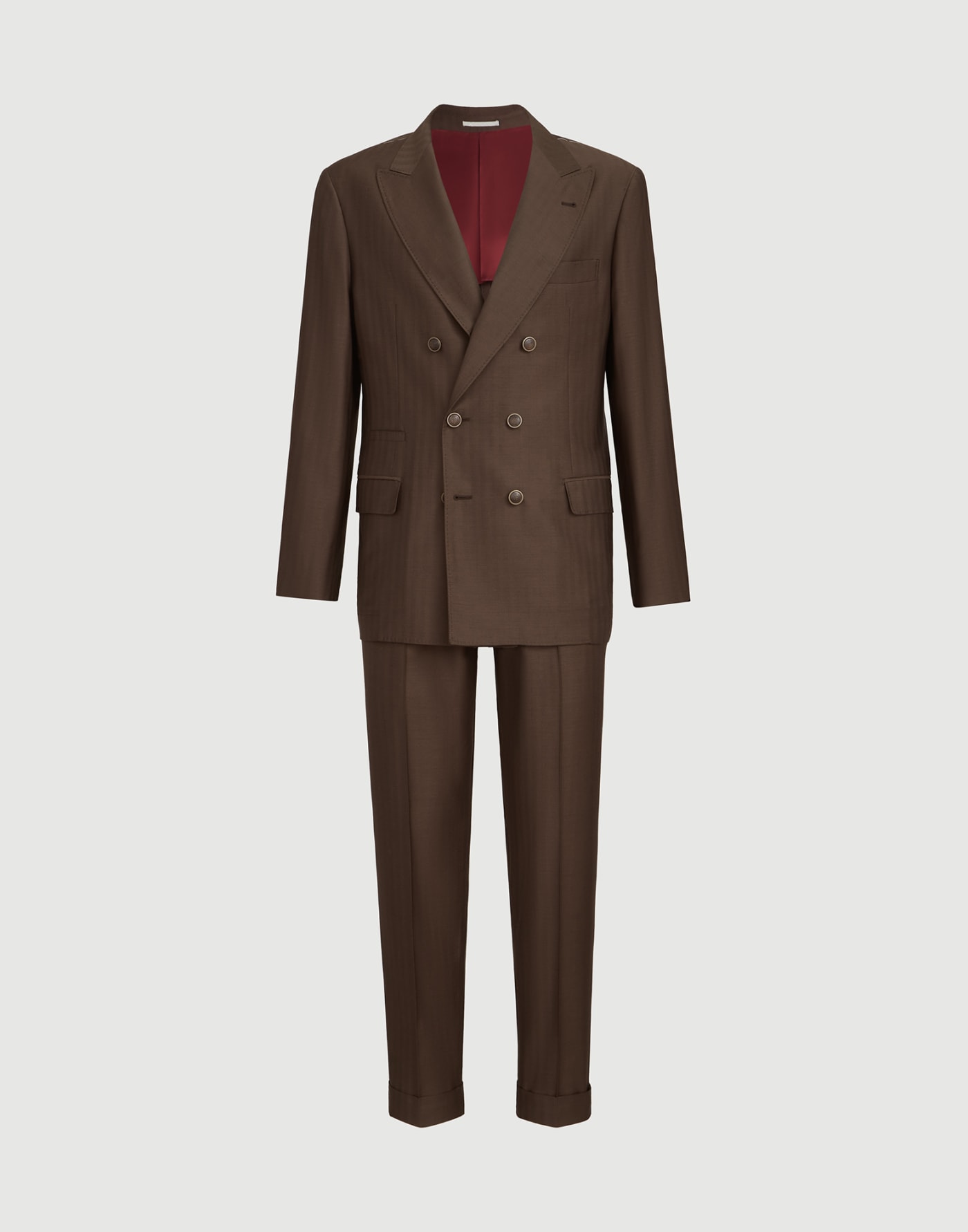 Abito Leisure in lana vergine e cashmere Marrone Uomo - Brunello Cucinelli