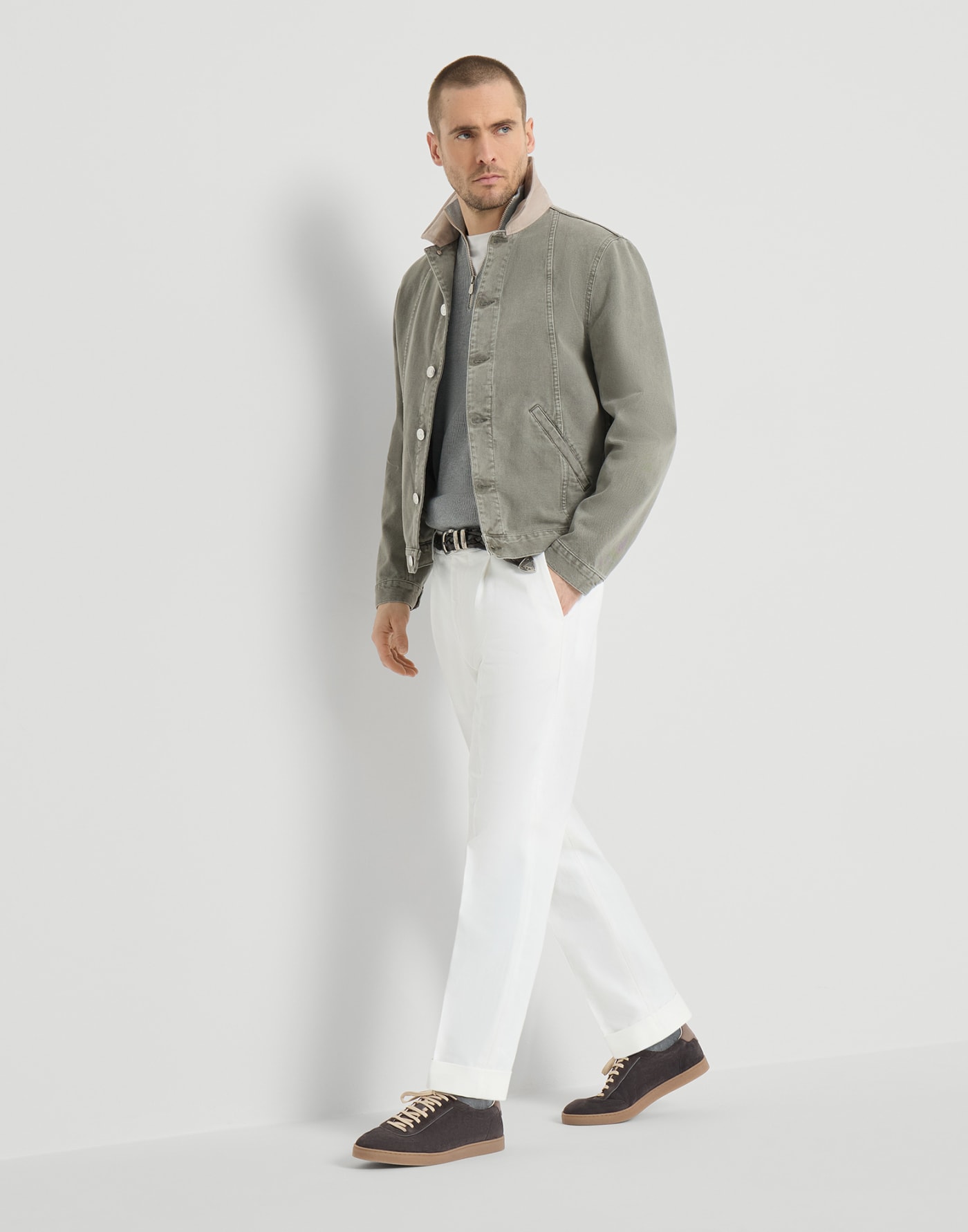 Zapatillas de piel de ante Pimienta Hombre - Brunello Cucinelli