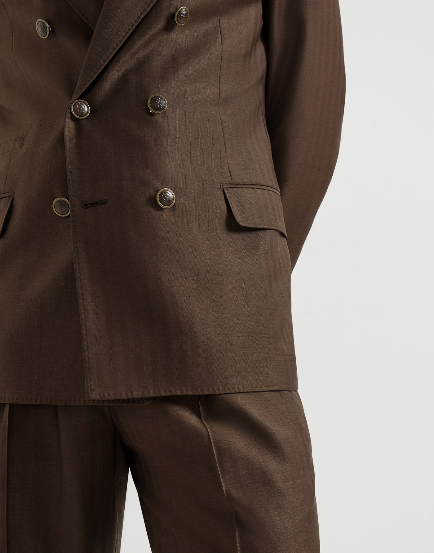 Abito Leisure in lana vergine e cashmere Marrone Uomo - Brunello Cucinelli
