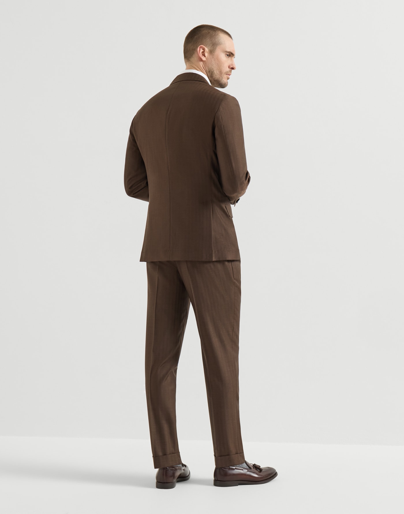 Abito Leisure in lana vergine e cashmere Marrone Uomo - Brunello Cucinelli