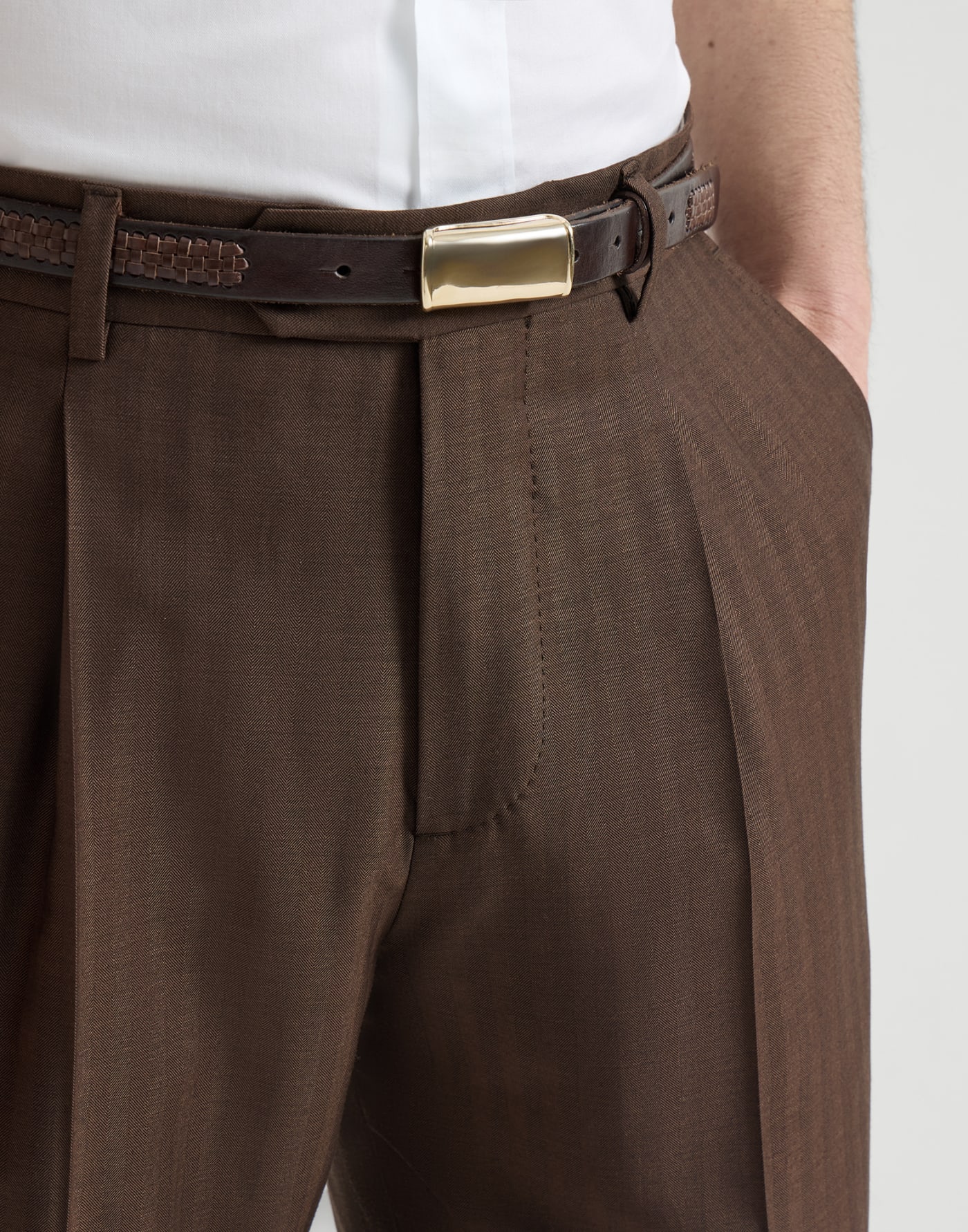 Virgin wool trousers Brown Man - Brunello Cucinelli