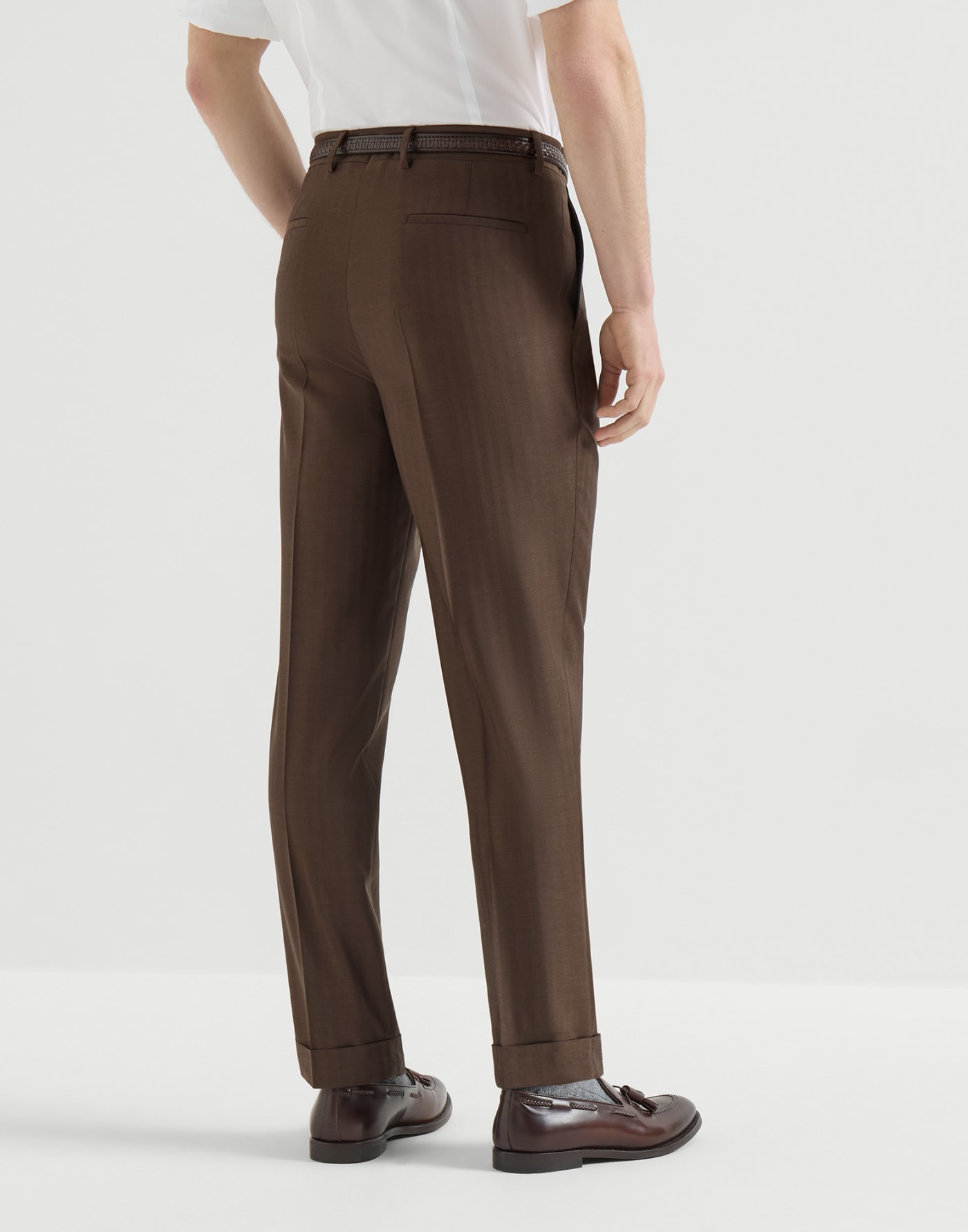 Virgin wool trousers Brown Man - Brunello Cucinelli
