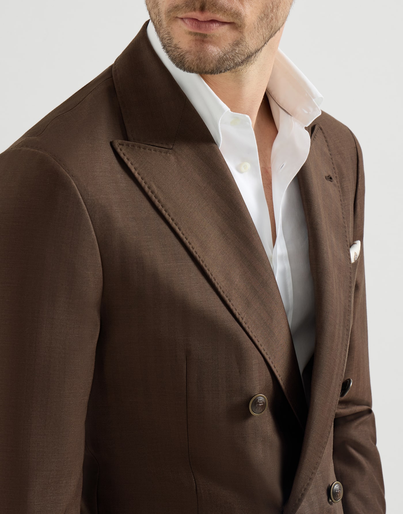 Deconstructed blazer Brown Man - Brunello Cucinelli