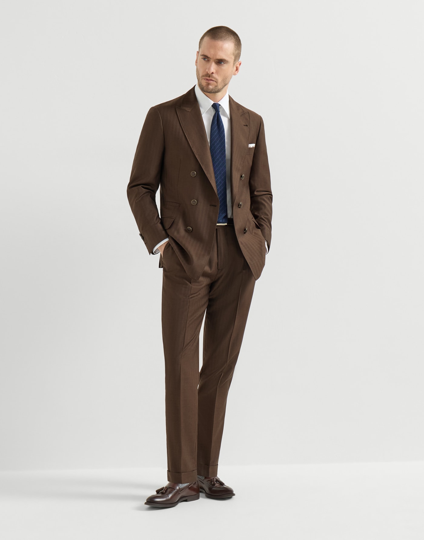 Deconstructed blazer Brown Man - Brunello Cucinelli