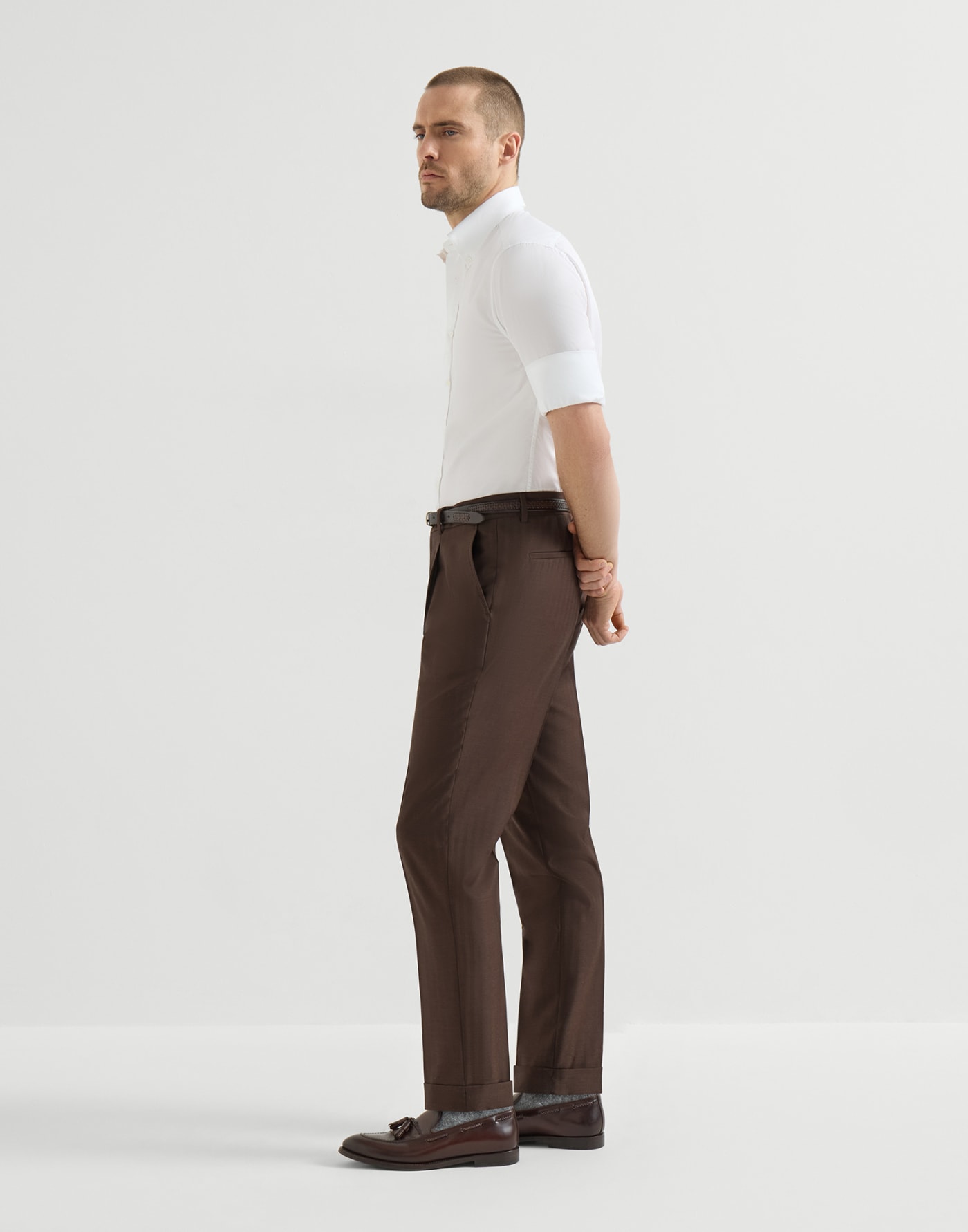 Virgin wool trousers Brown Man - Brunello Cucinelli