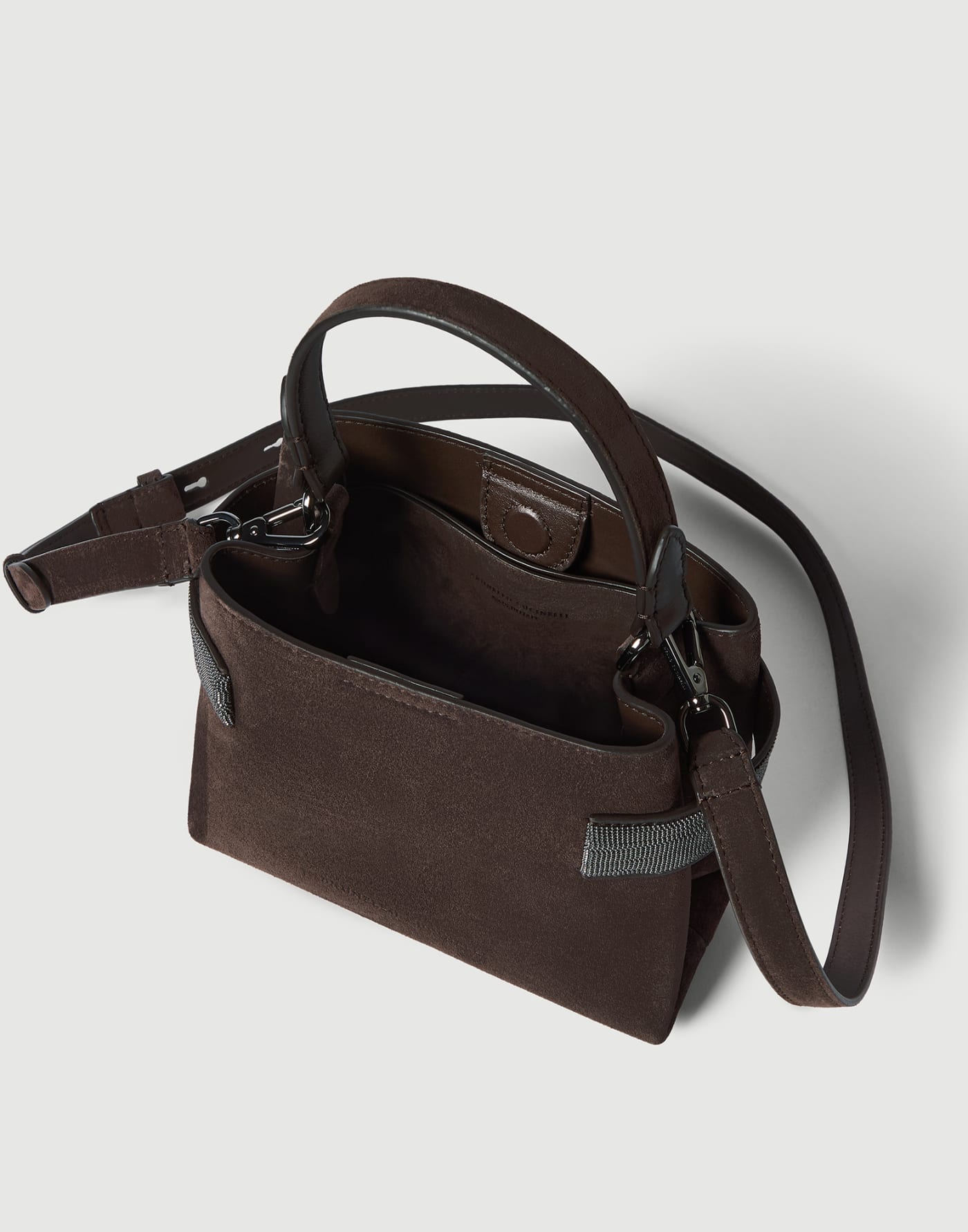 Small Top-Handle Essence bag Pine Cone Brown Woman - Brunello Cucinelli