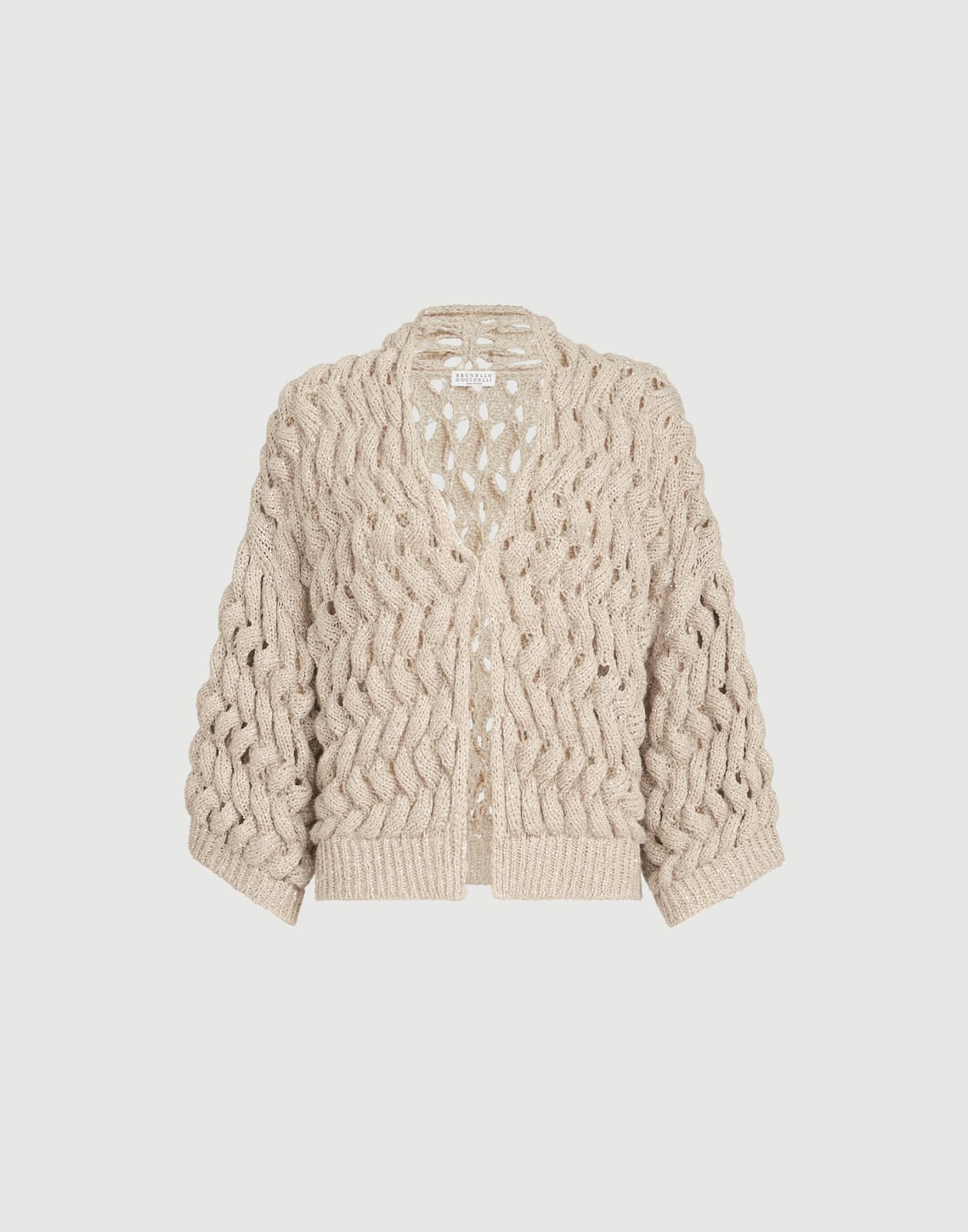 Dazzling waves cardigan Sand Woman - Brunello Cucinelli