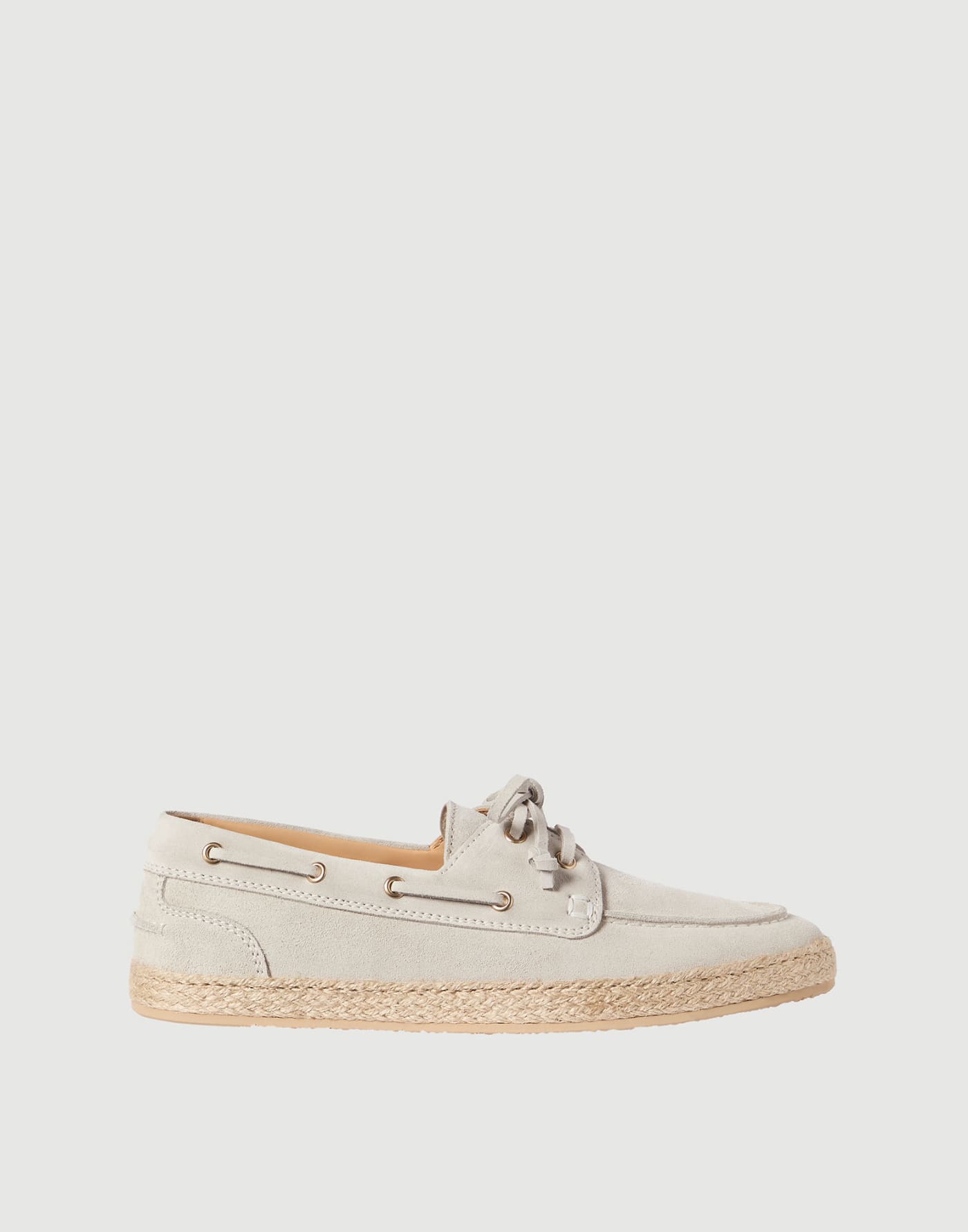 Suede boat shoes Light Grey Man - Brunello Cucinelli