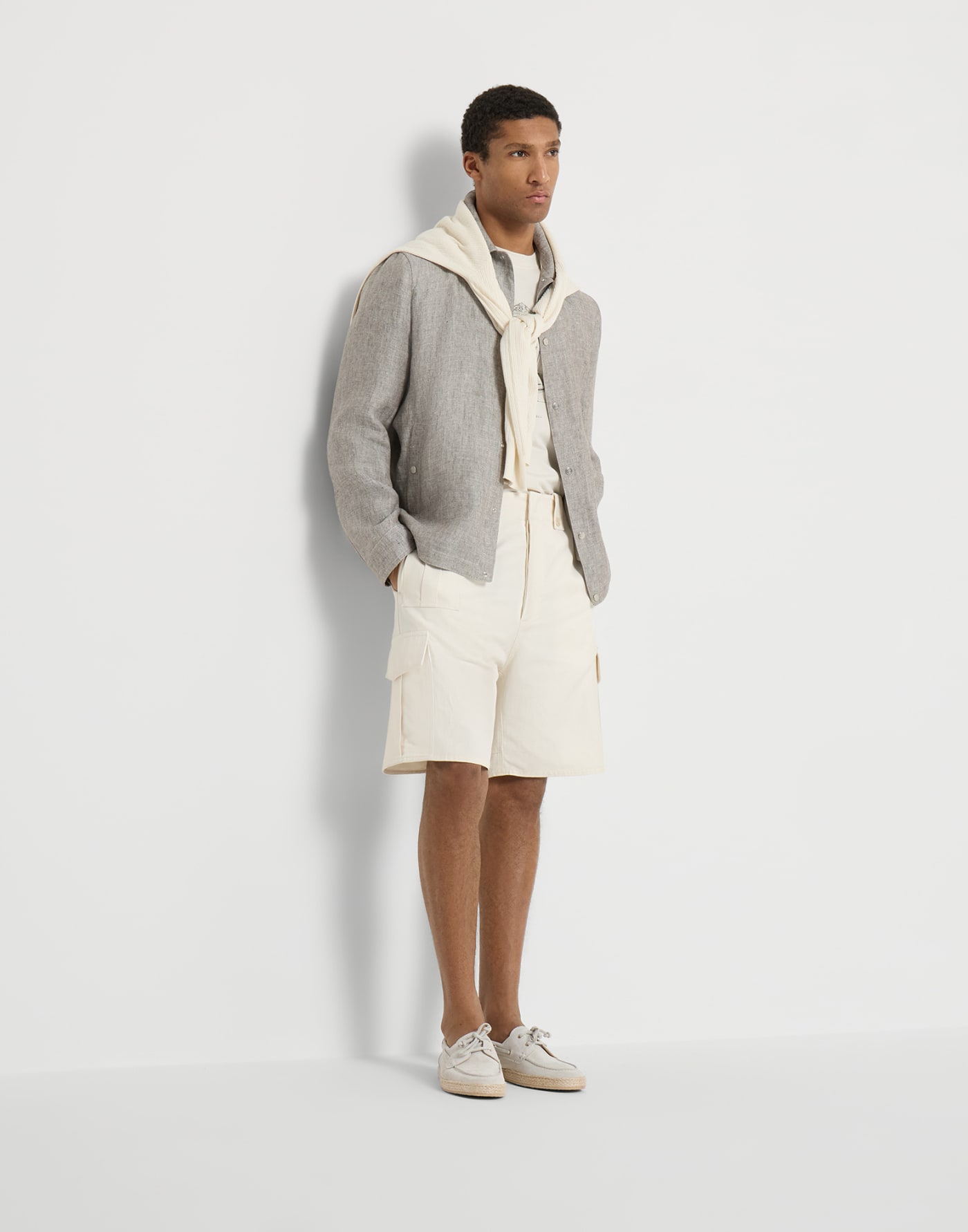Suede boat shoes Light Grey Man - Brunello Cucinelli