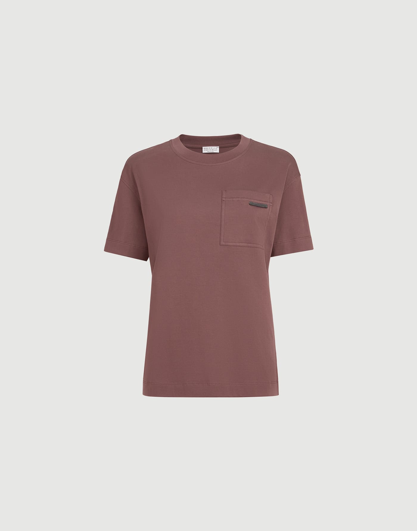 Cotton jersey T-shirt Mauve Woman - Brunello Cucinelli