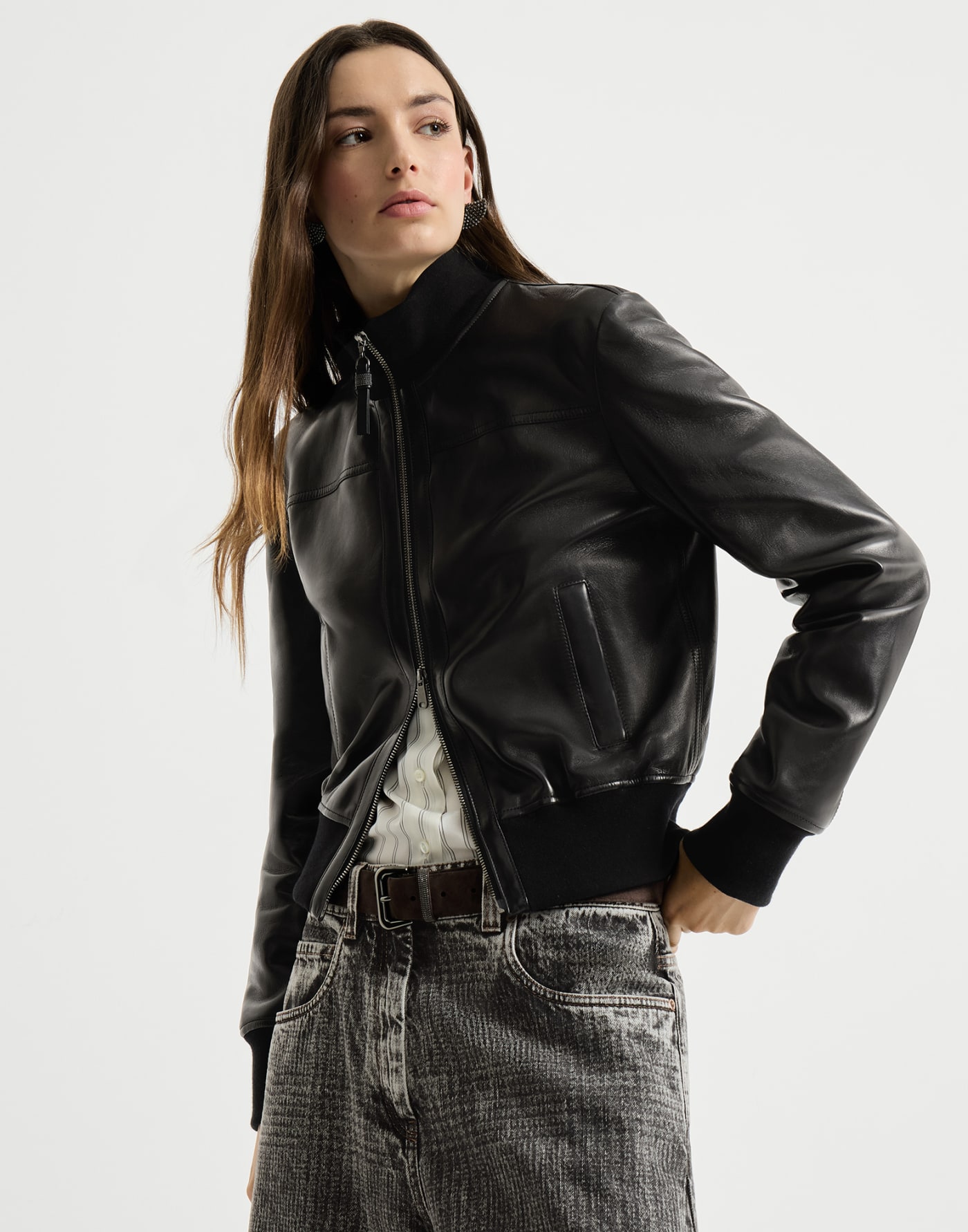 Nappa leather jacket Black Woman - Brunello Cucinelli