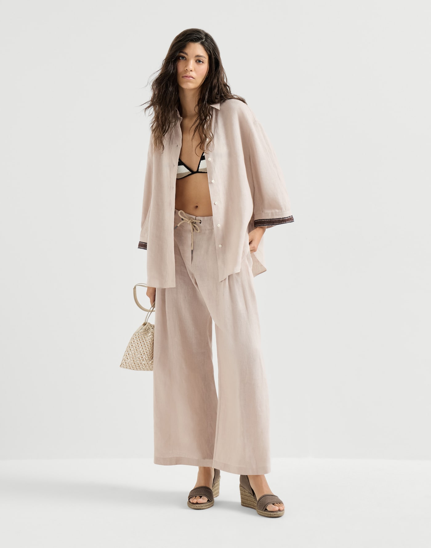 Linen trousers with drawstring Yuta Woman - Brunello Cucinelli