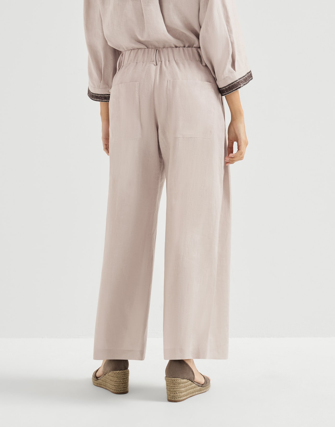 Linen trousers with drawstring Yuta Woman - Brunello Cucinelli