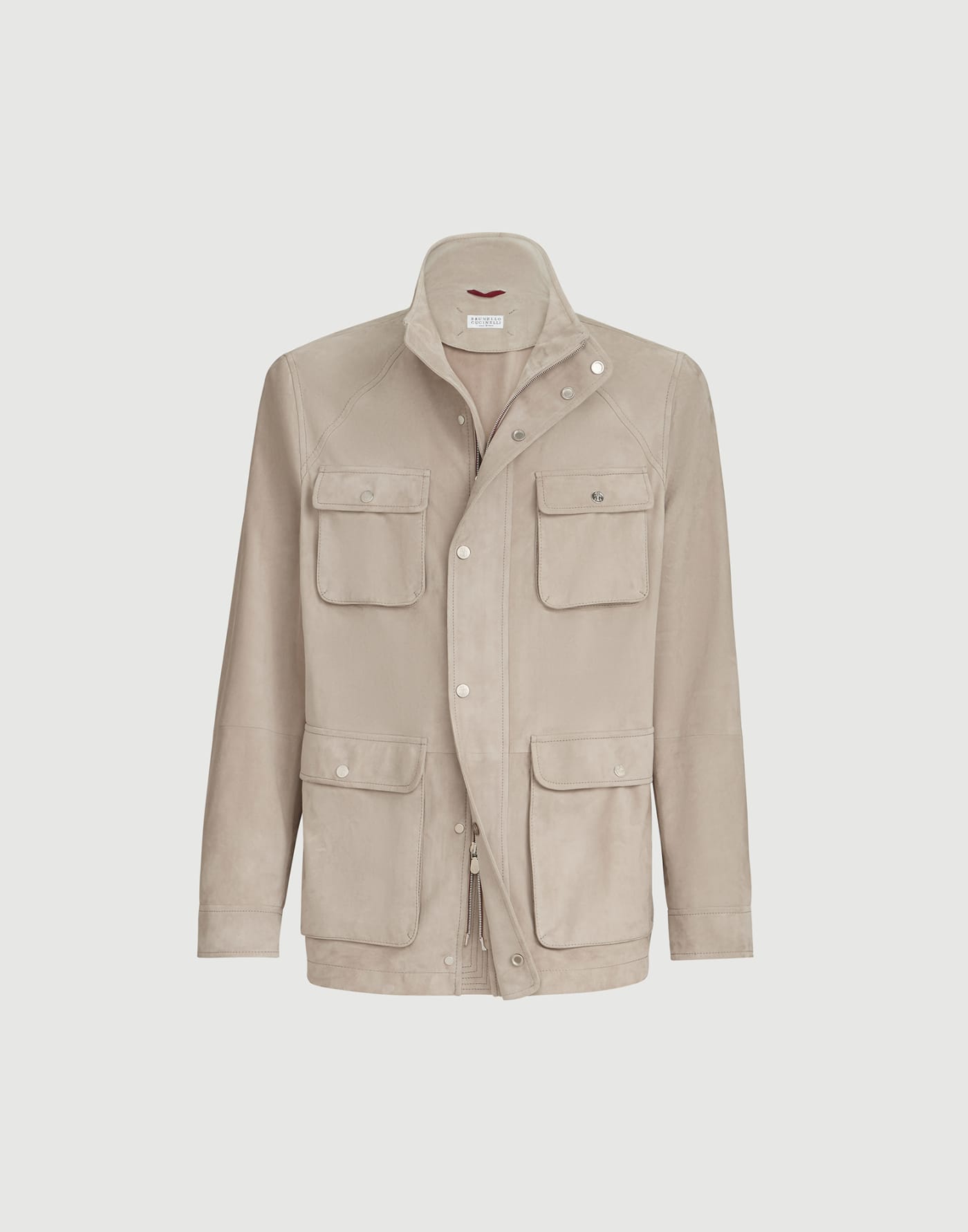 Suede unlined safari jacket Beige Man - Brunello Cucinelli