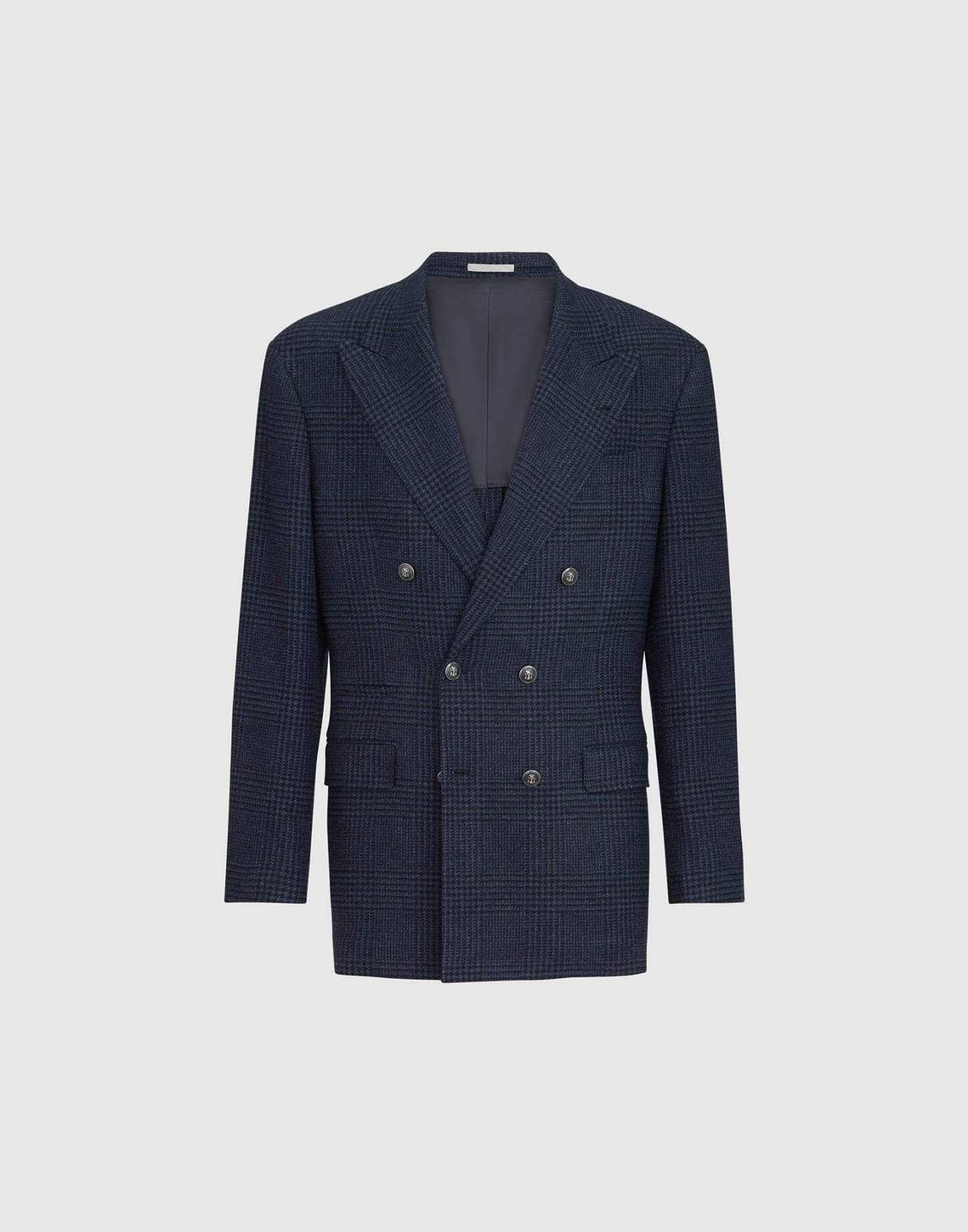 Giacca Tailor Principe di Galles Blu Uomo - Brunello Cucinelli
