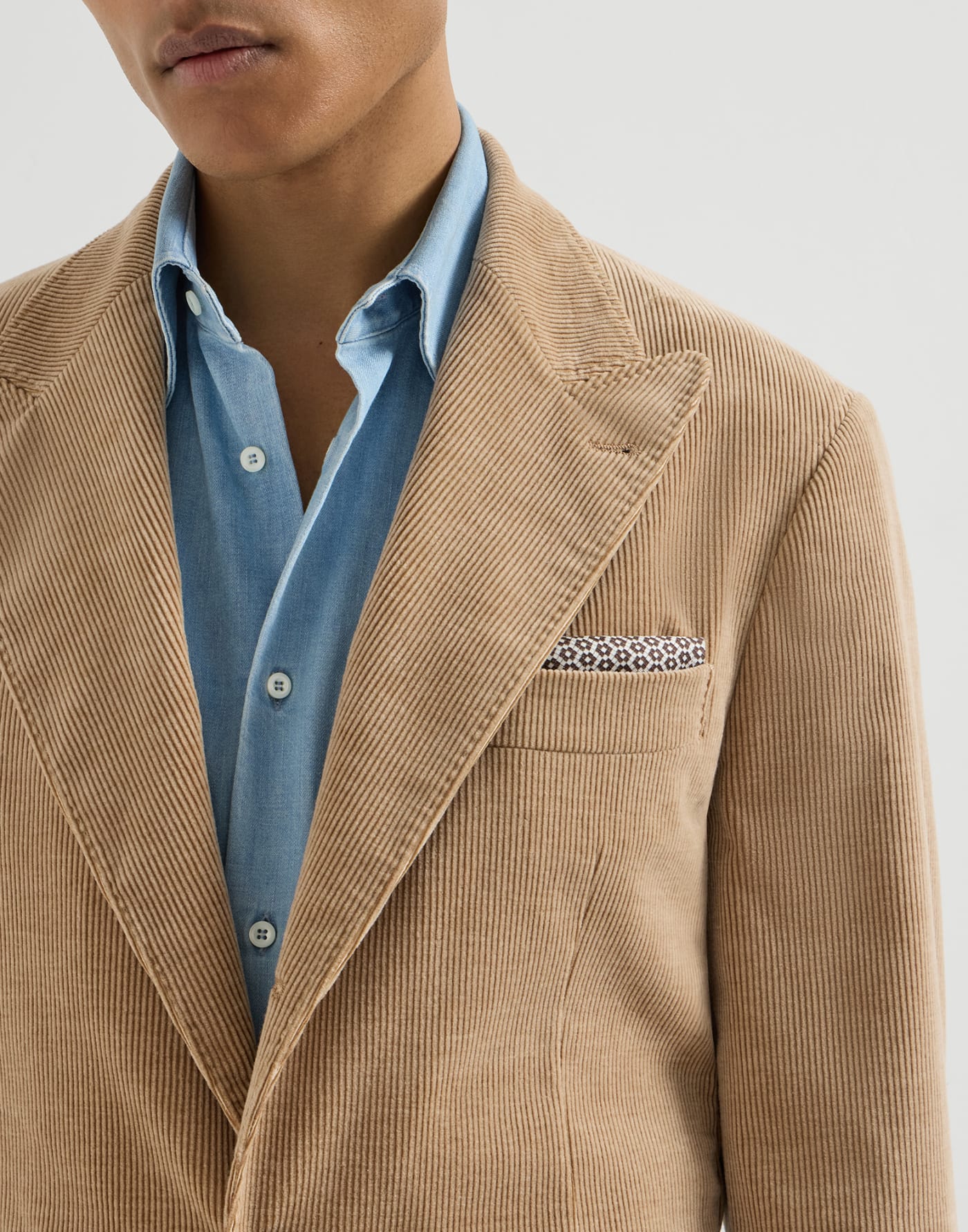 패턴 실크 포켓 스퀘어 브라운 남성 - Brunello Cucinelli