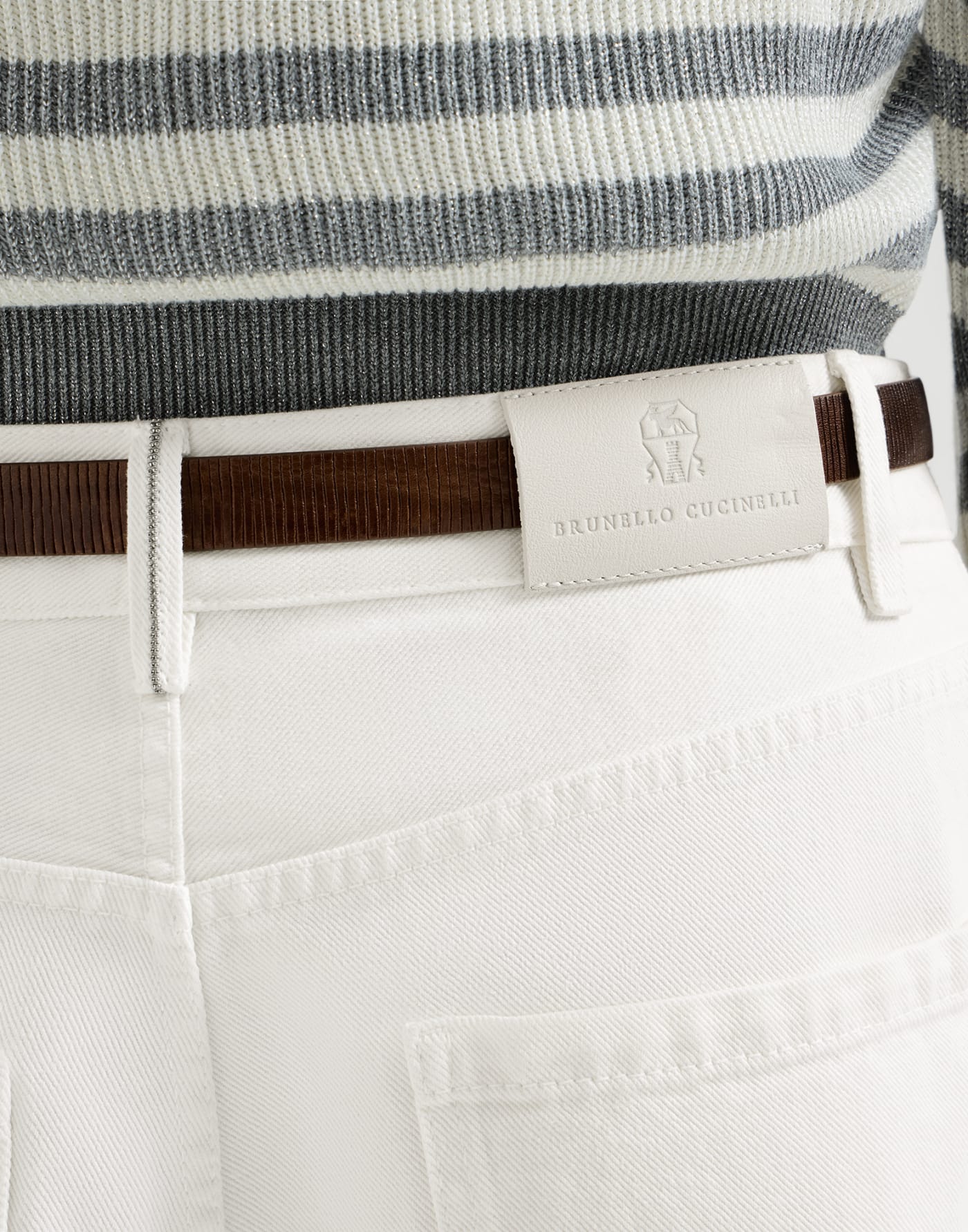 Relaxed trousers with monili Panama Woman - Brunello Cucinelli
