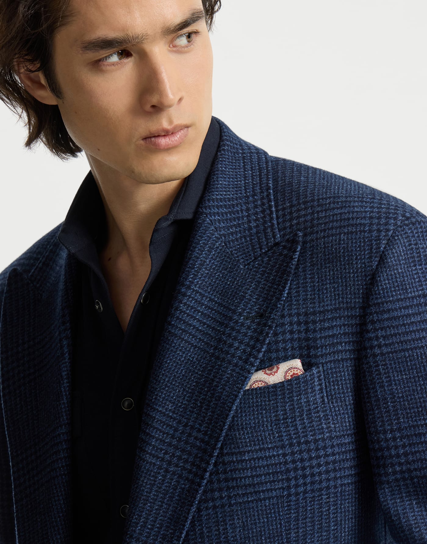 Silk pocket square with pattern White Man - Brunello Cucinelli
