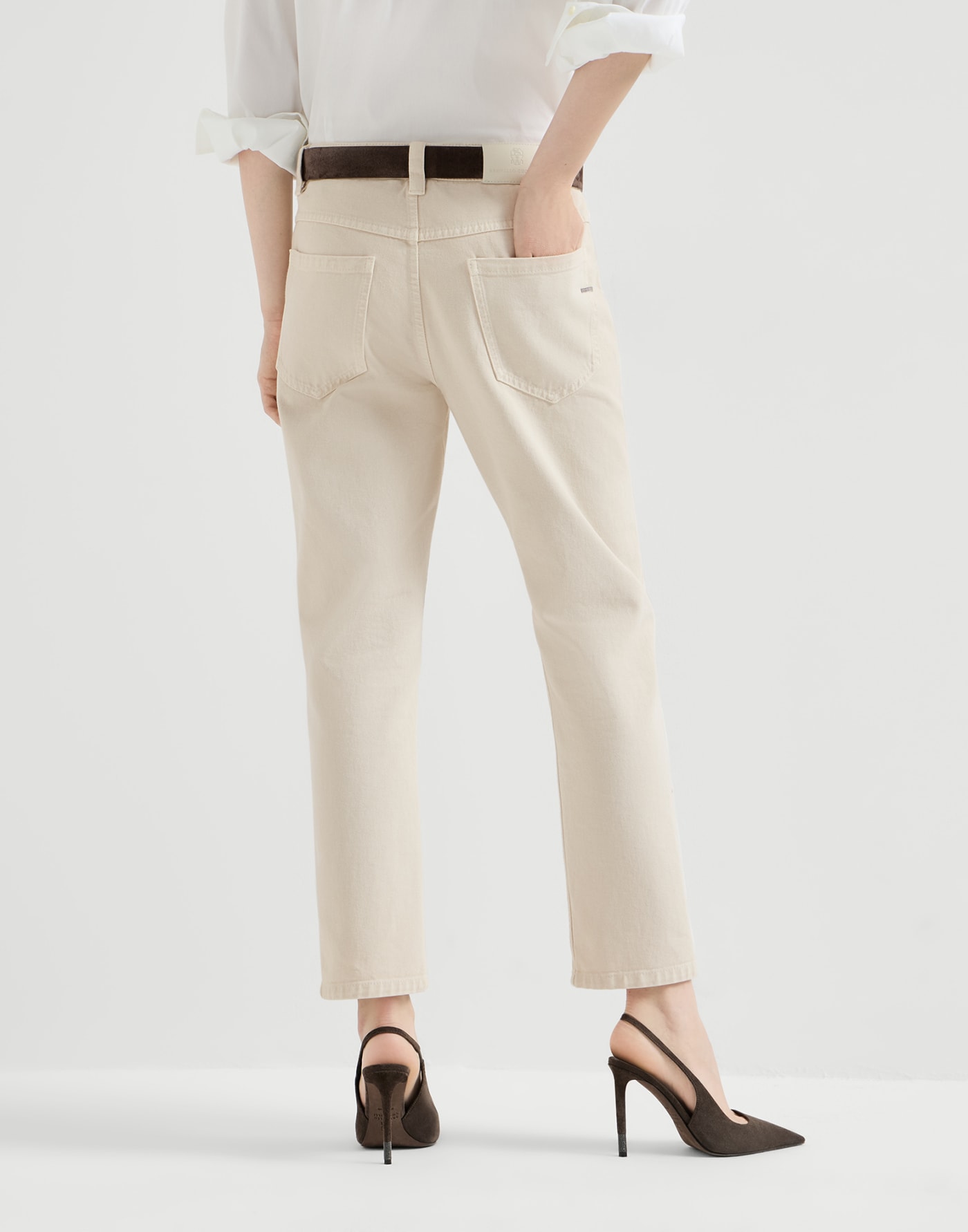 Straight five-pocket trousers Milk Woman - Brunello Cucinelli