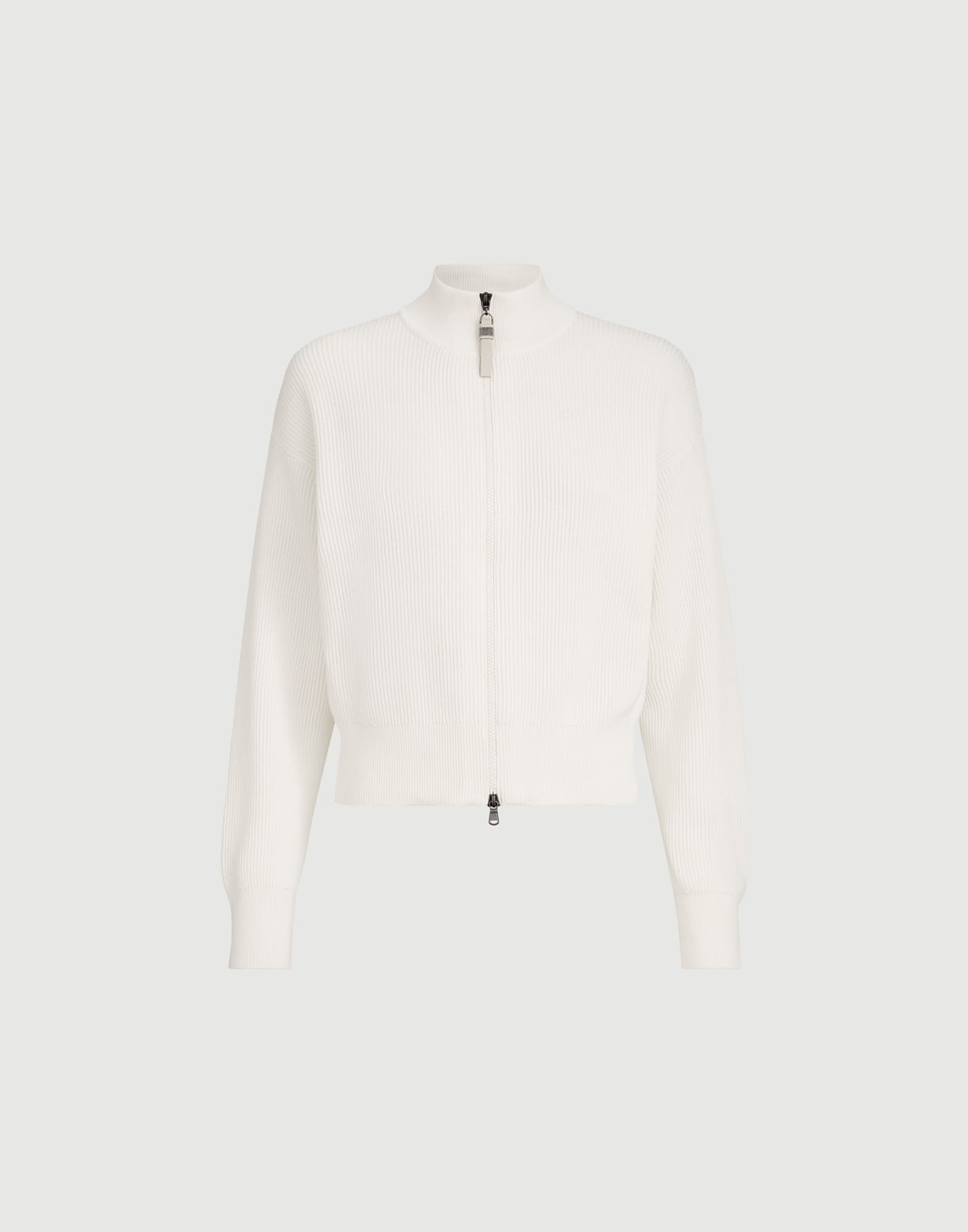 Cotton English rib knit cardigan Panama Woman - Brunello Cucinelli