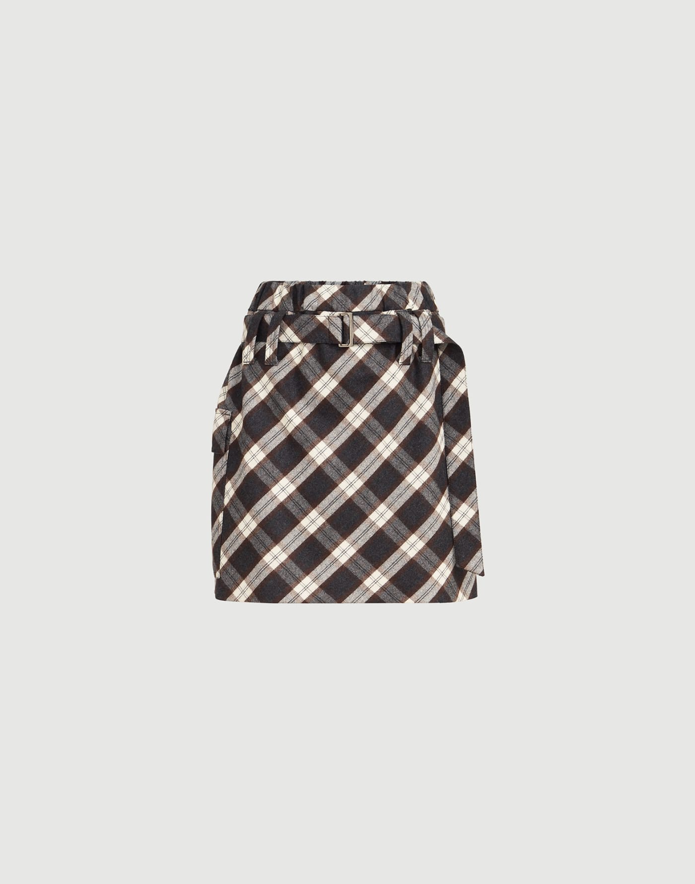 Prince of Wales flannel skirt Dark Grey Woman - Brunello Cucinelli