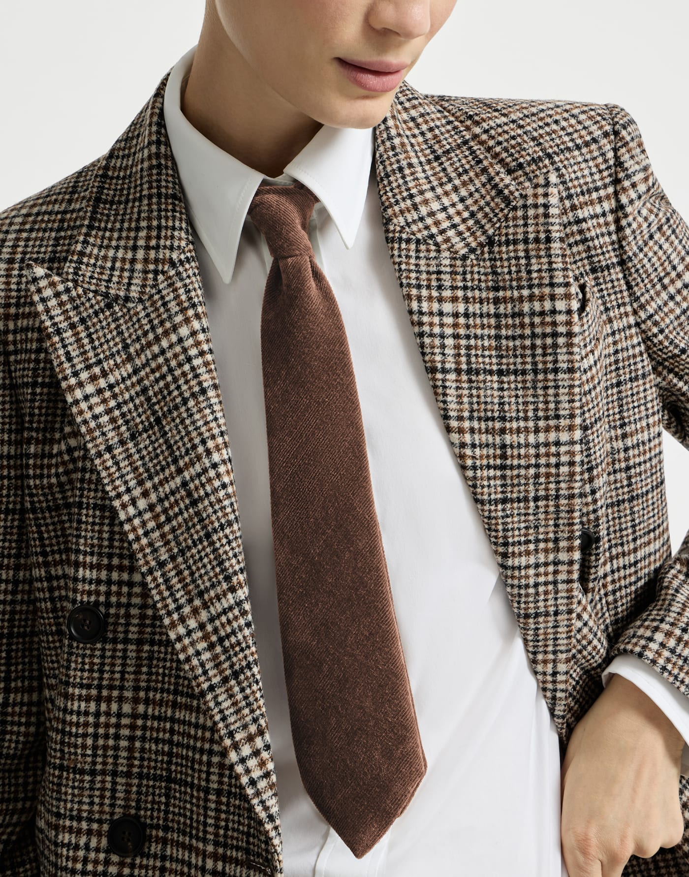 Fluid corduroy tie Cigar Woman - Brunello Cucinelli