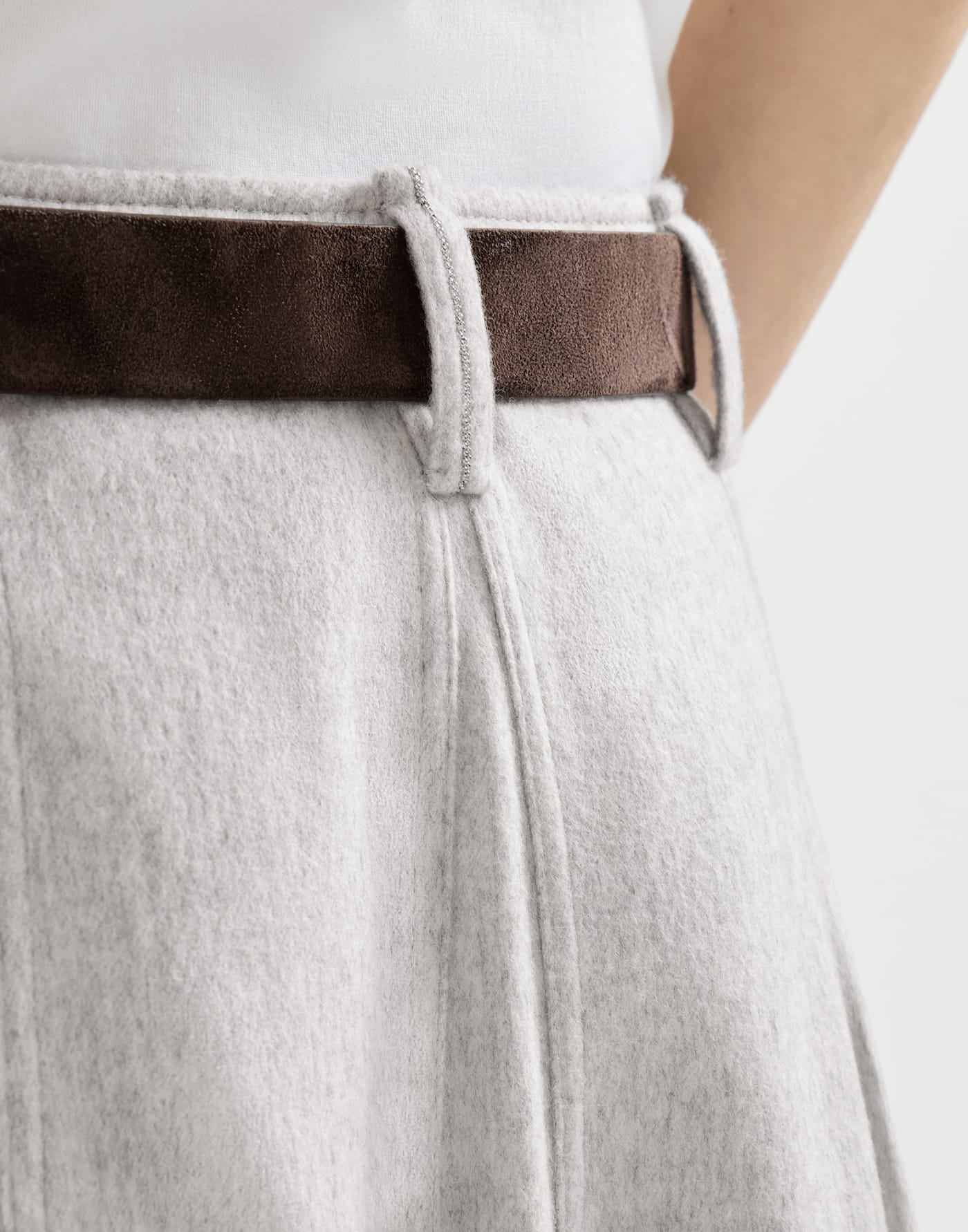 フランネル フレアスカート グレー レディース - Brunello Cucinelli
