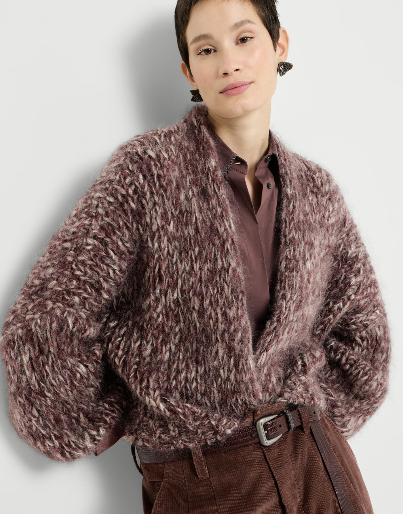 Cárdigan de mohair Malfilé Violeta Mujer - Brunello Cucinelli