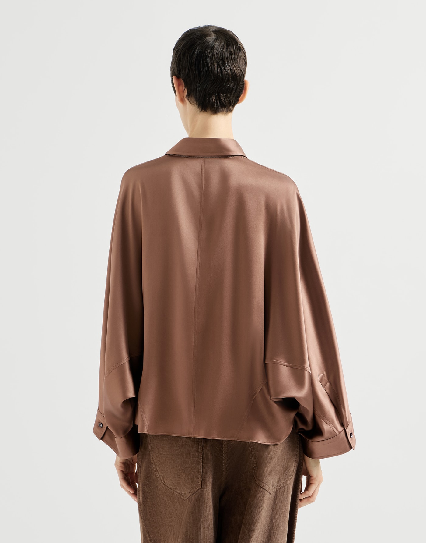 Stretch silk satin shirt Dattero Woman - Brunello Cucinelli
