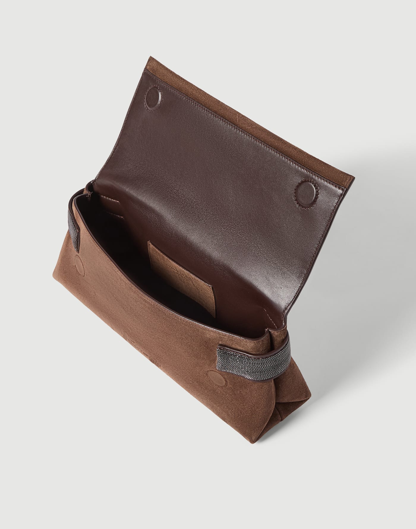 Suede Essence clutch bag Caramel Woman - Brunello Cucinelli