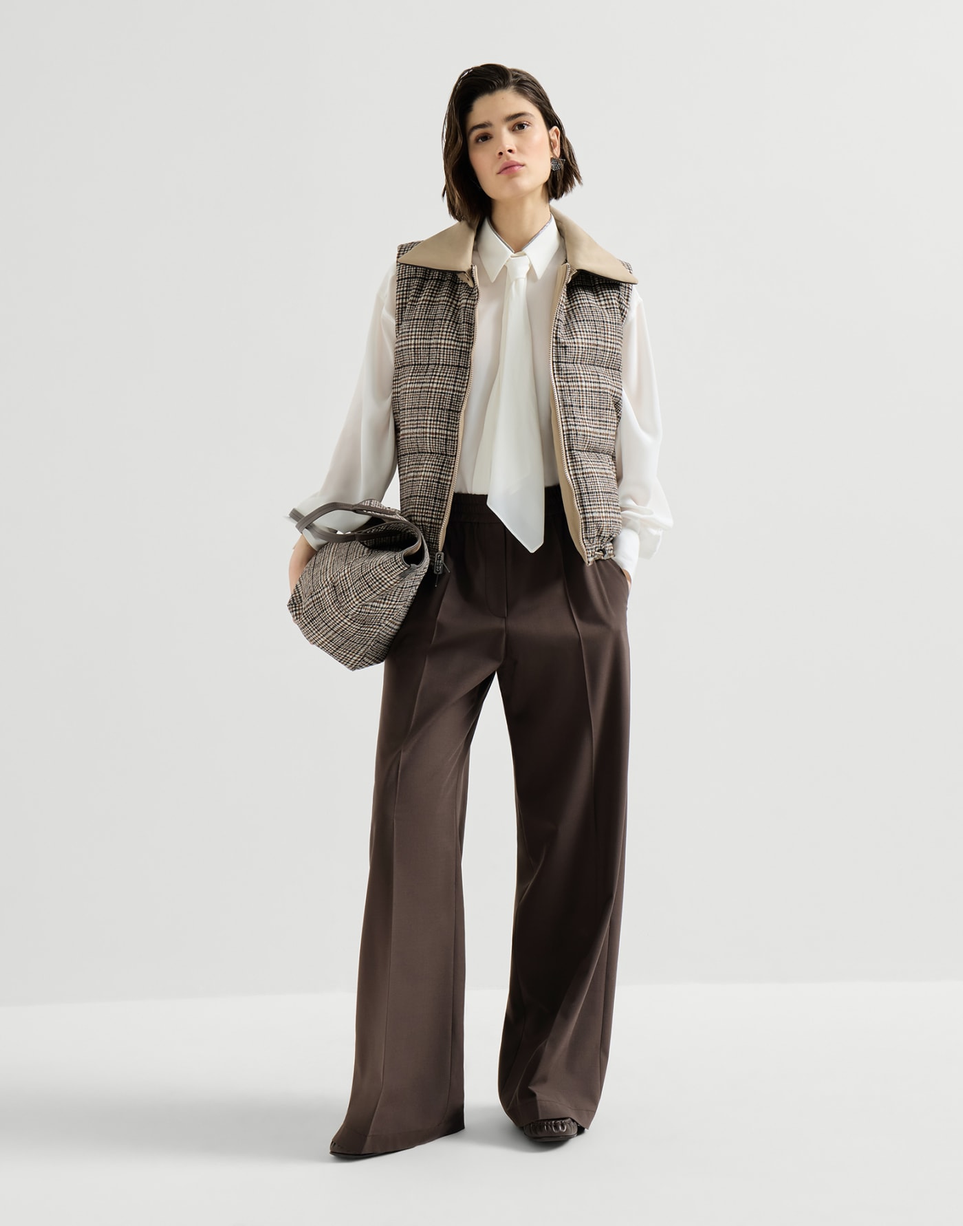 Loose Track trousers Coffee Woman - Brunello Cucinelli