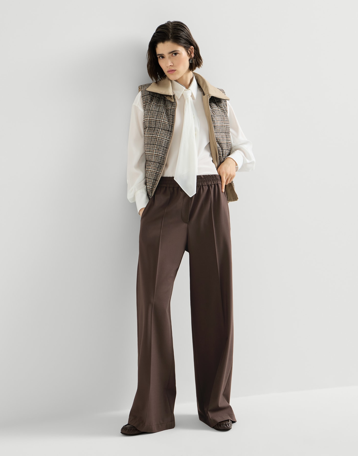 Loose Track trousers Coffee Woman - Brunello Cucinelli