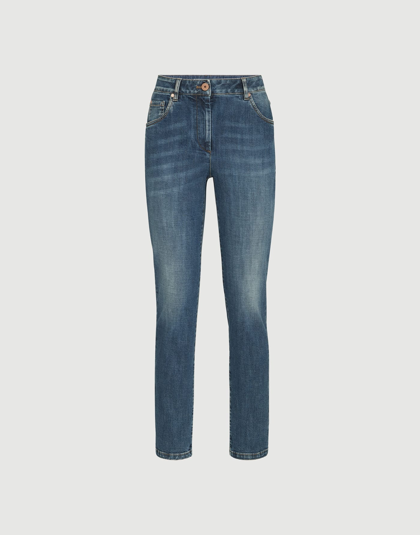 Slim fit five-pocket trousers Dark Denim Woman - Brunello Cucinelli