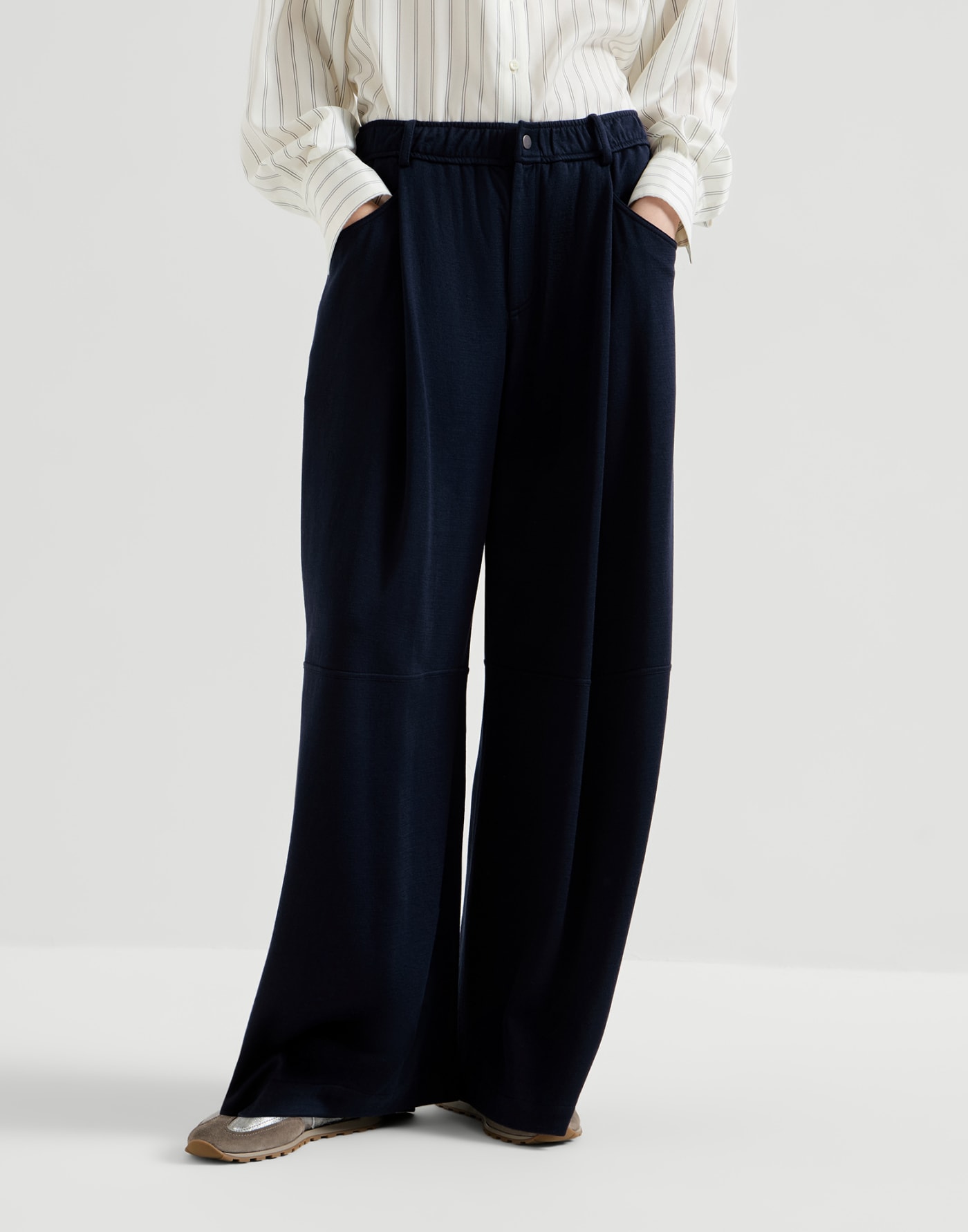 Pantalón Track de interlock Cobalto Mujer - Brunello Cucinelli