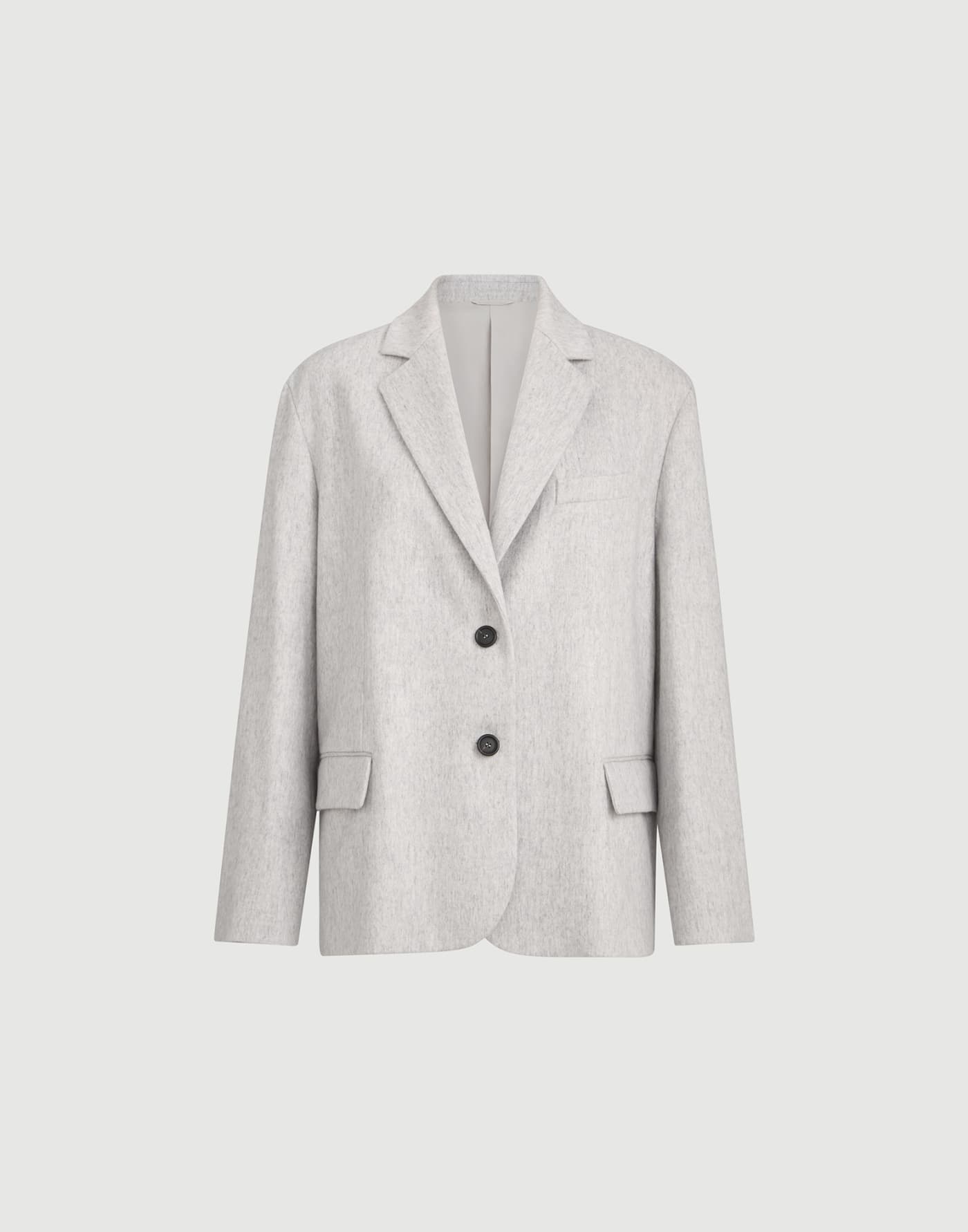 モニーレ付き フランネル ジャケット グレー レディース - Brunello Cucinelli