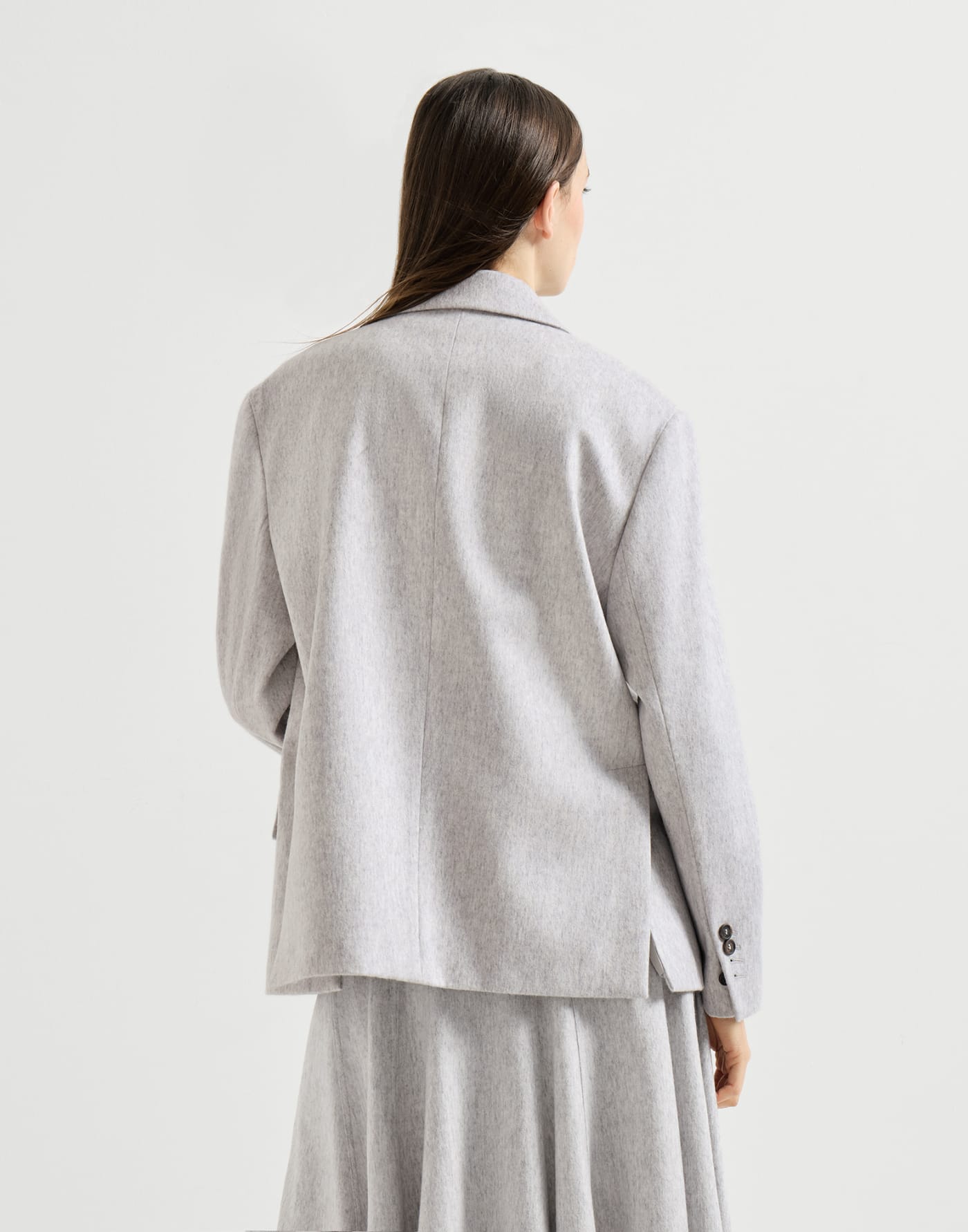 モニーレ付き フランネル ジャケット グレー レディース - Brunello Cucinelli