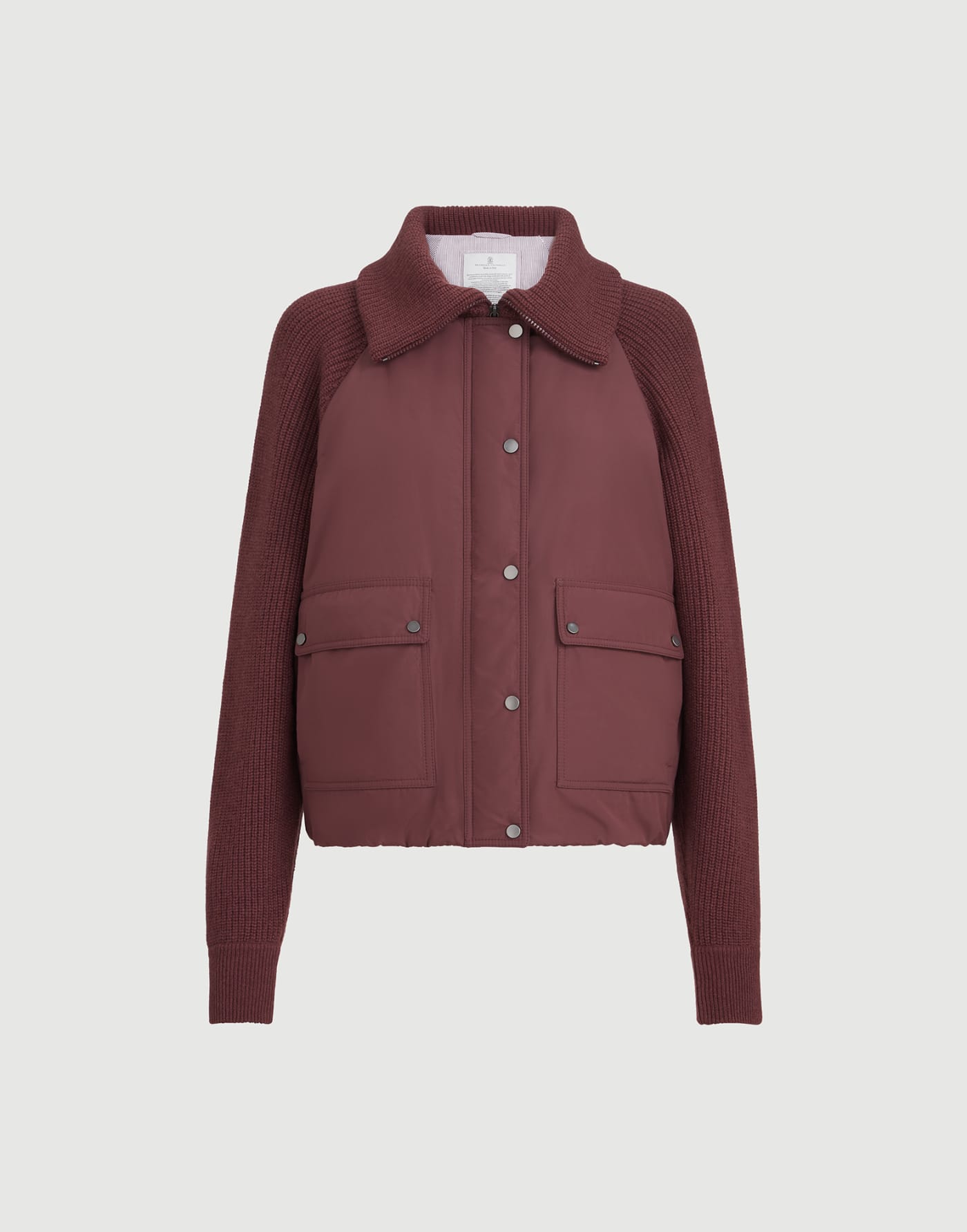 Taffeta down jacket Burgundy Woman - Brunello Cucinelli