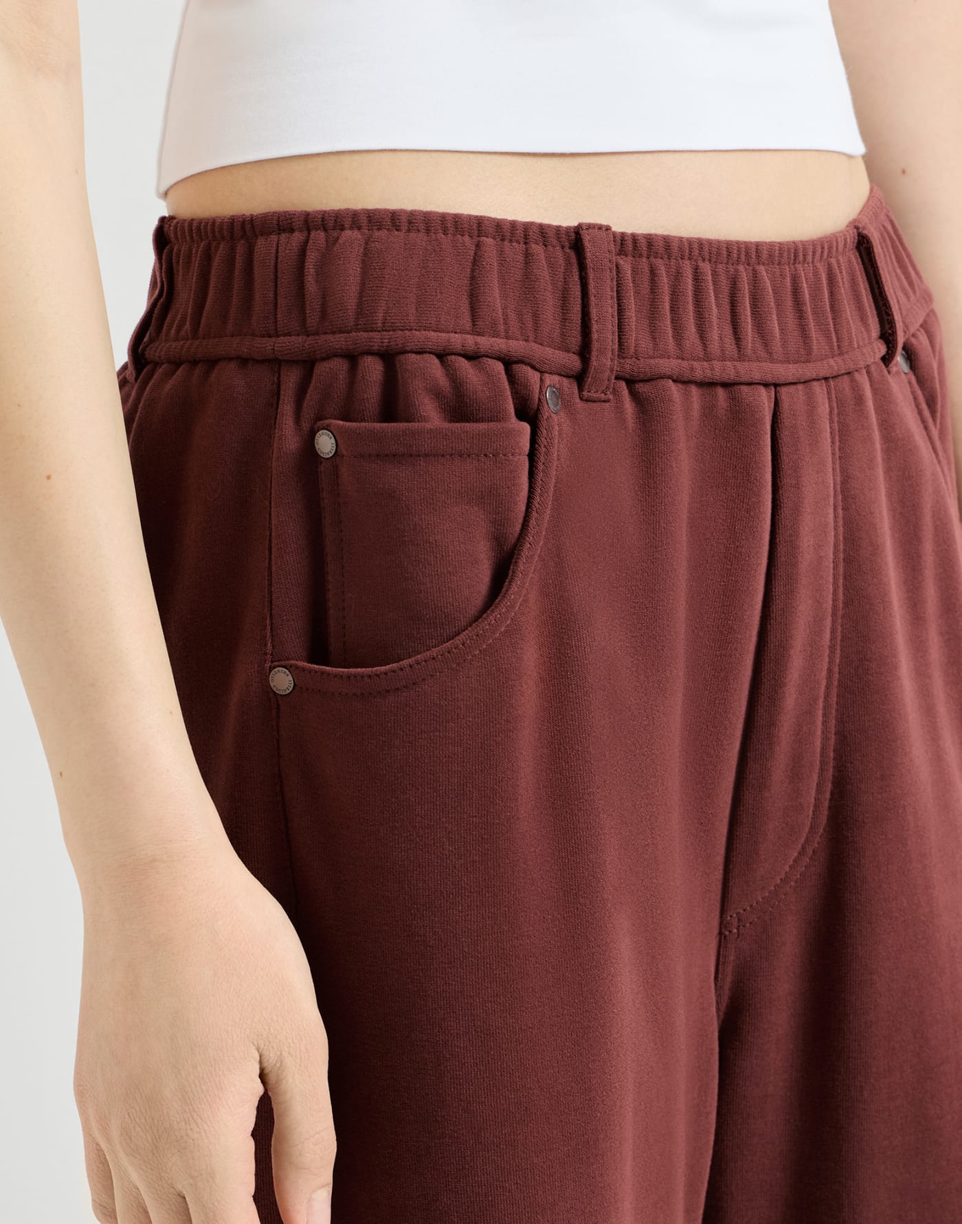 Smooth French terry trousers Wine Woman - Brunello Cucinelli