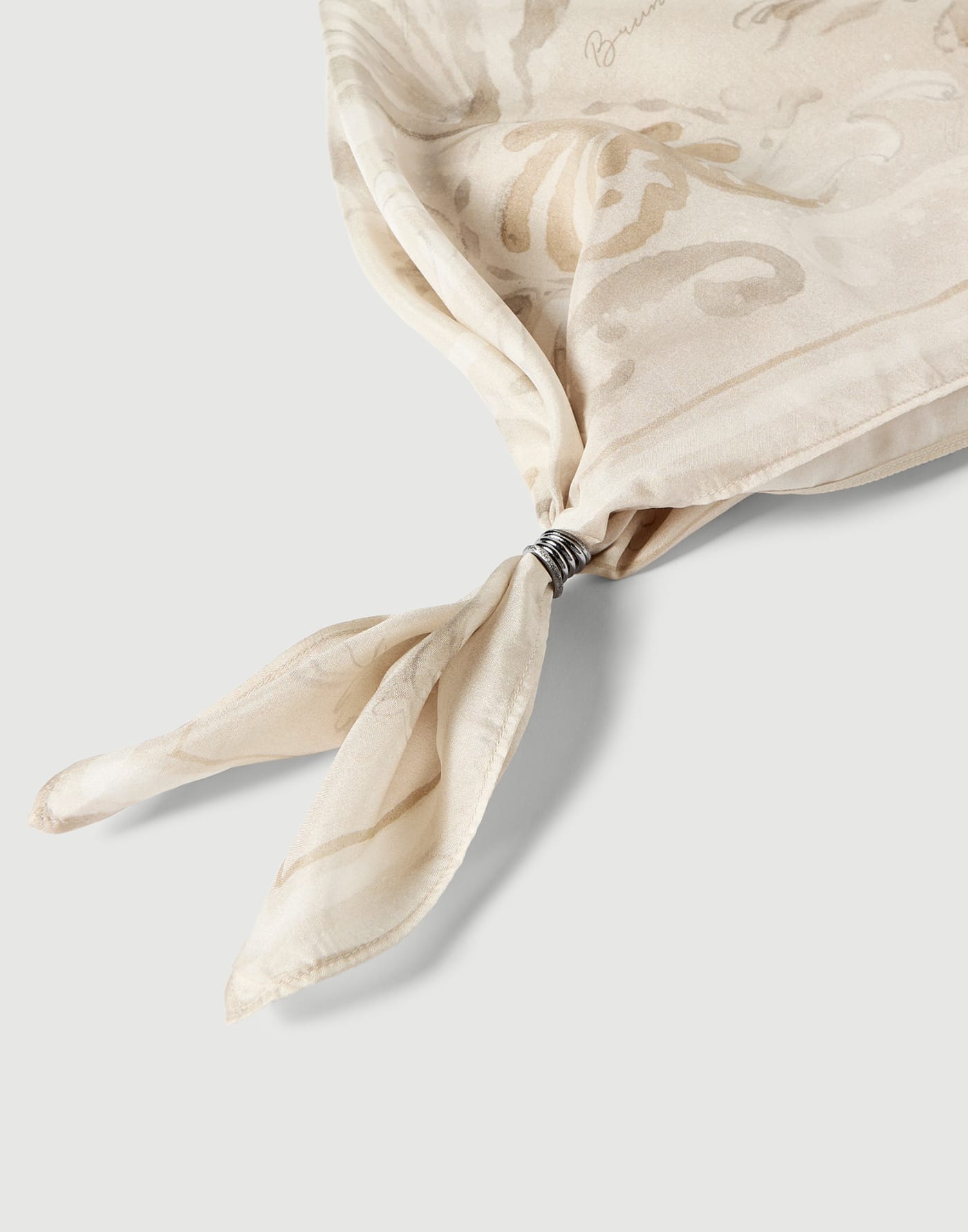 Mediterranea scarf with ring Shell Lifestyle - Brunello Cucinelli